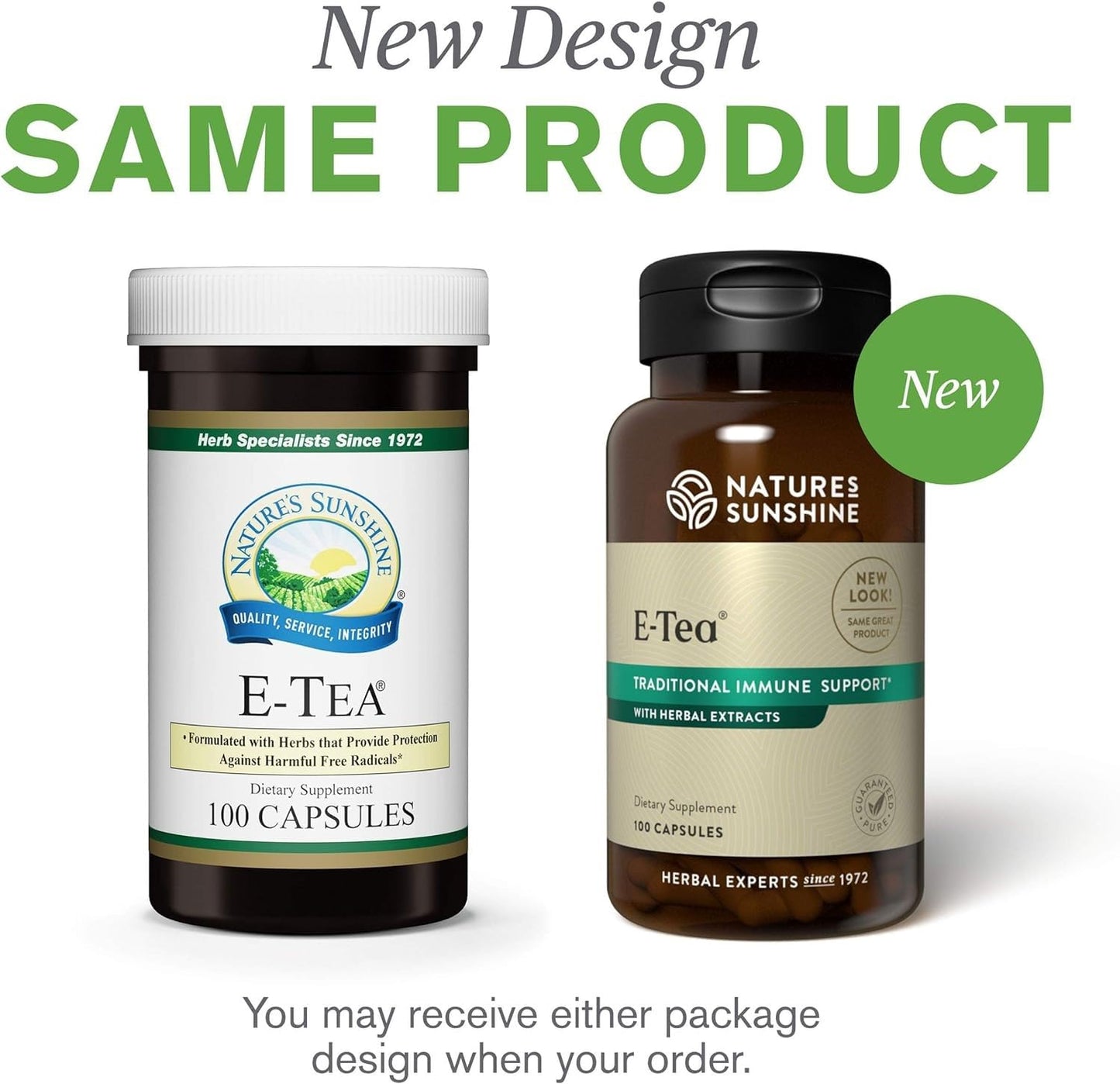 Nature's Sunshine E-Tea Capsules 100 Count