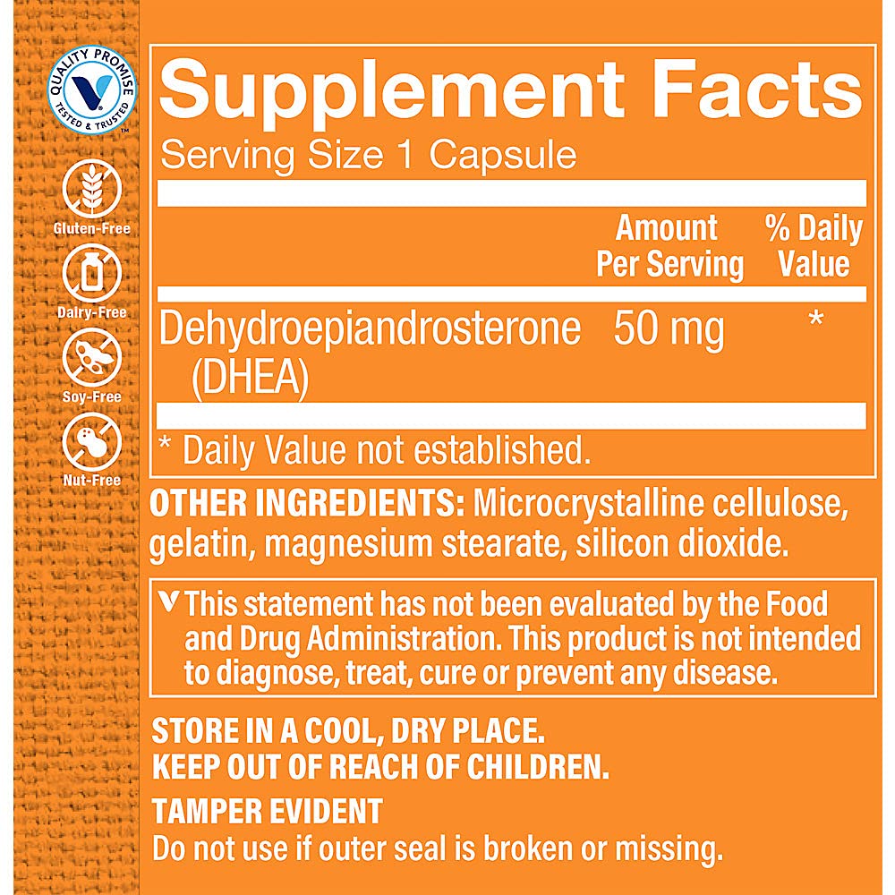 The Vitamin Shoppe DHEA 50MG, Hormonal and Healthy Aging 60 Capsules