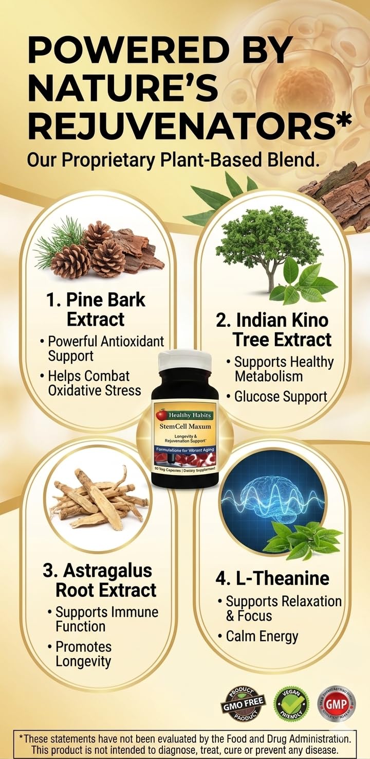 Healthy Habits StemCell Maxum Plant-Based Support Supplement Capsule 60