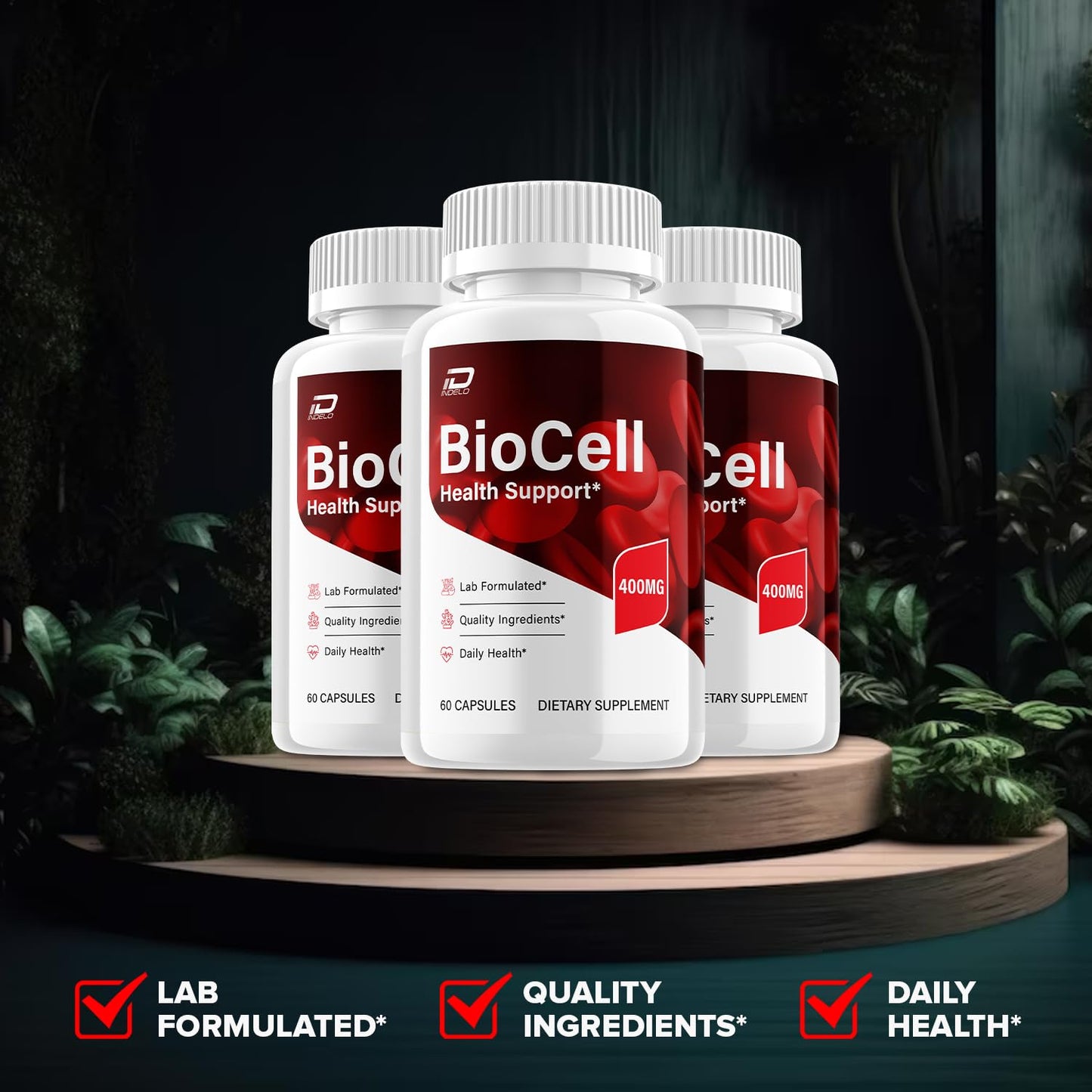 Indelo Bio Cell Capsules – BioCell Natural Blend Daily Health Supplement, 60 Capsules