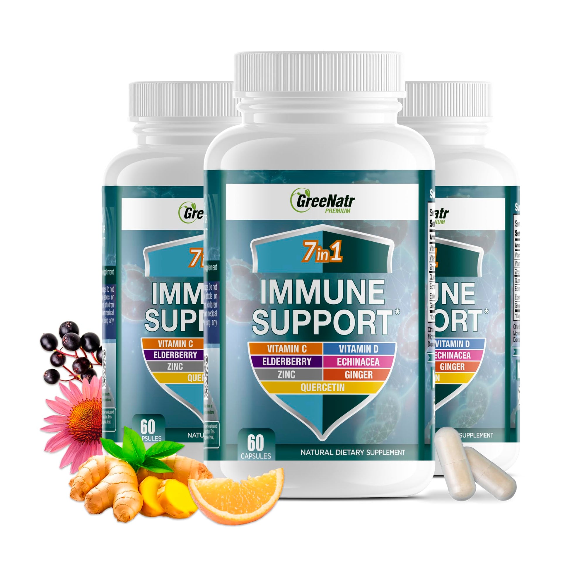 GreeNatr Immune Support & Defense Supplement Tablets 180