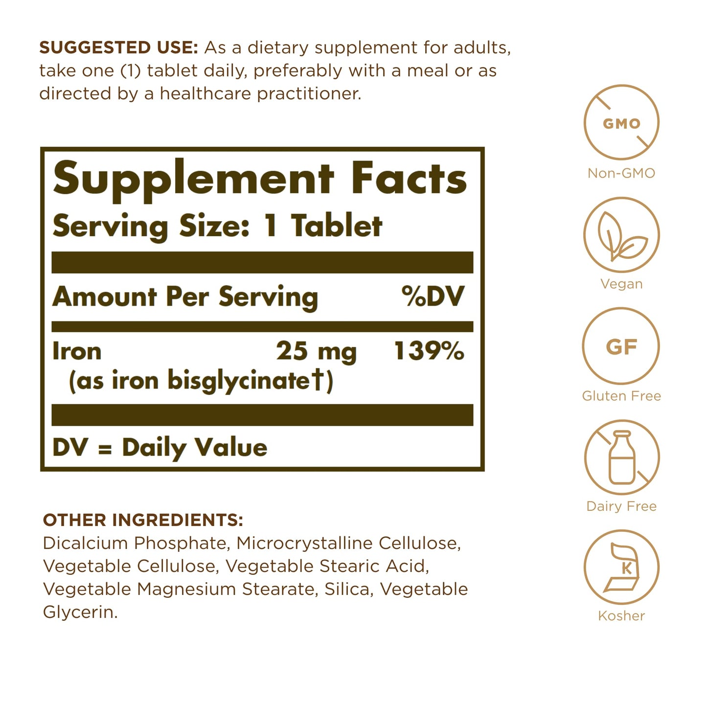 Solgar Chelated Iron Tablets 100 Count