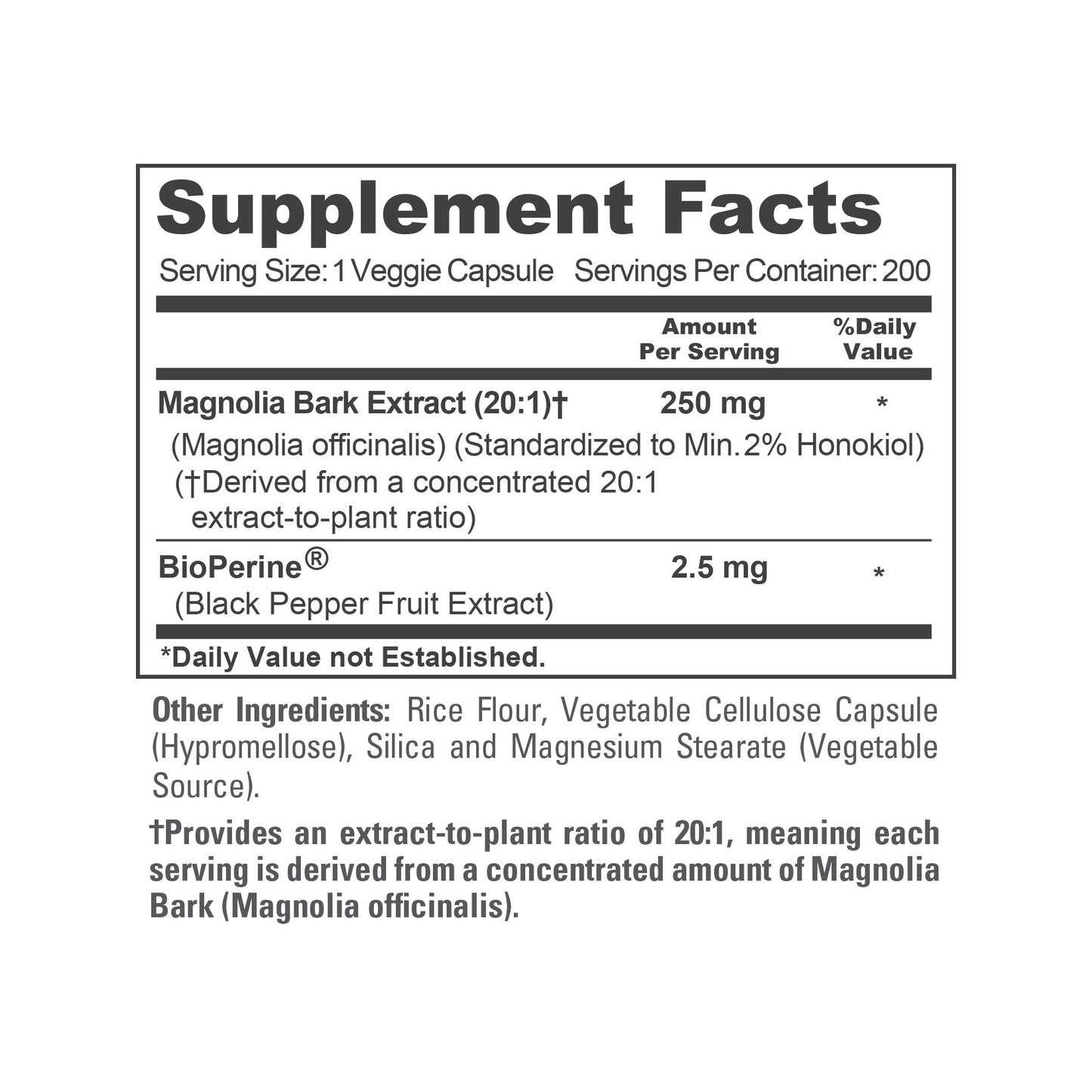 NusaPure Magnolia Bark Capsules 200 Count