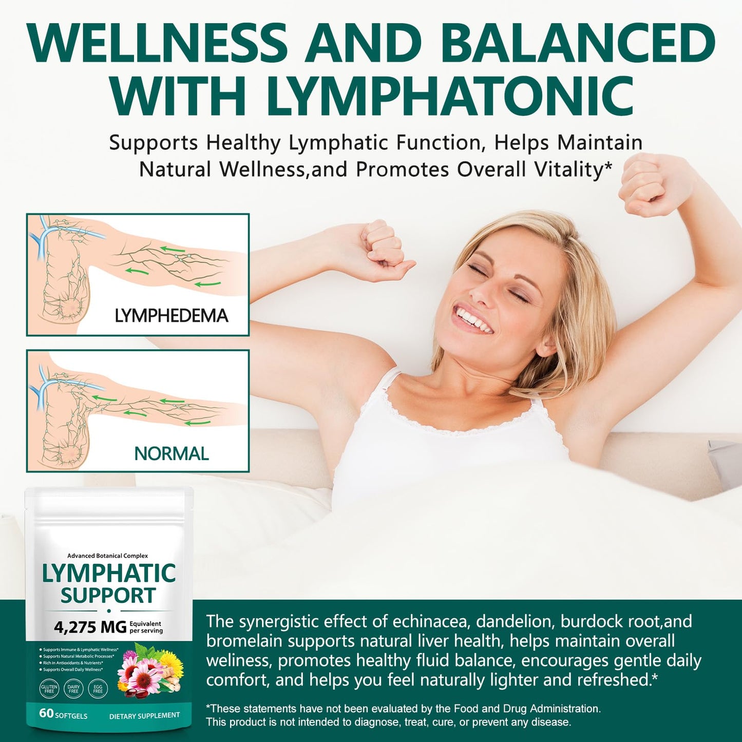 LTQXGT Lymphatic Support Supplement Softgels 60