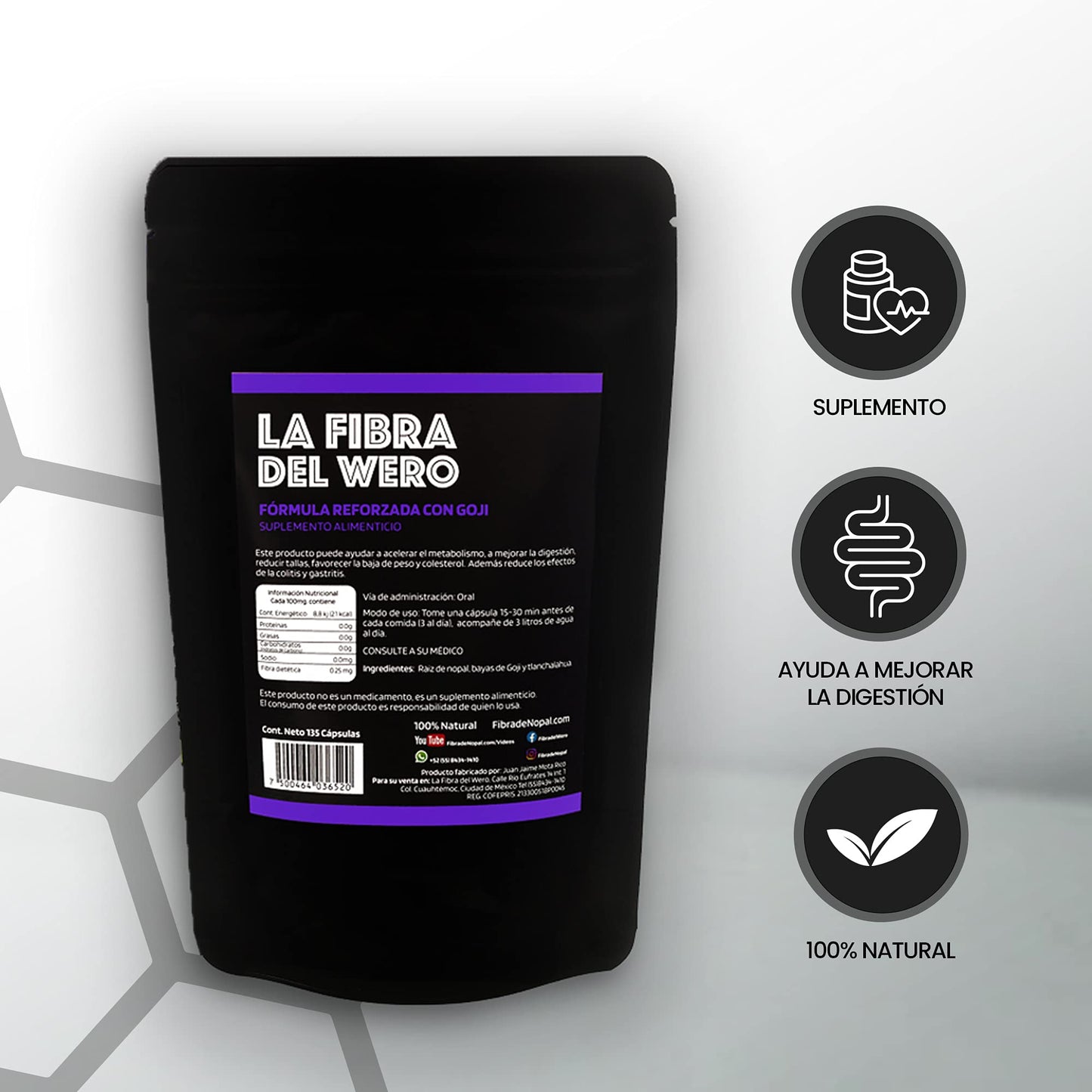 La Fibra del Wero Cactus Fiber with Goji Fruits Capsule, 1 Capsule