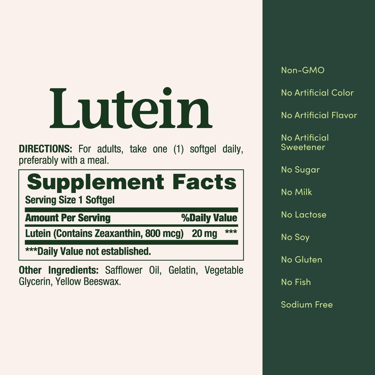 Nature's Bounty Lutein Softgels 40 Count