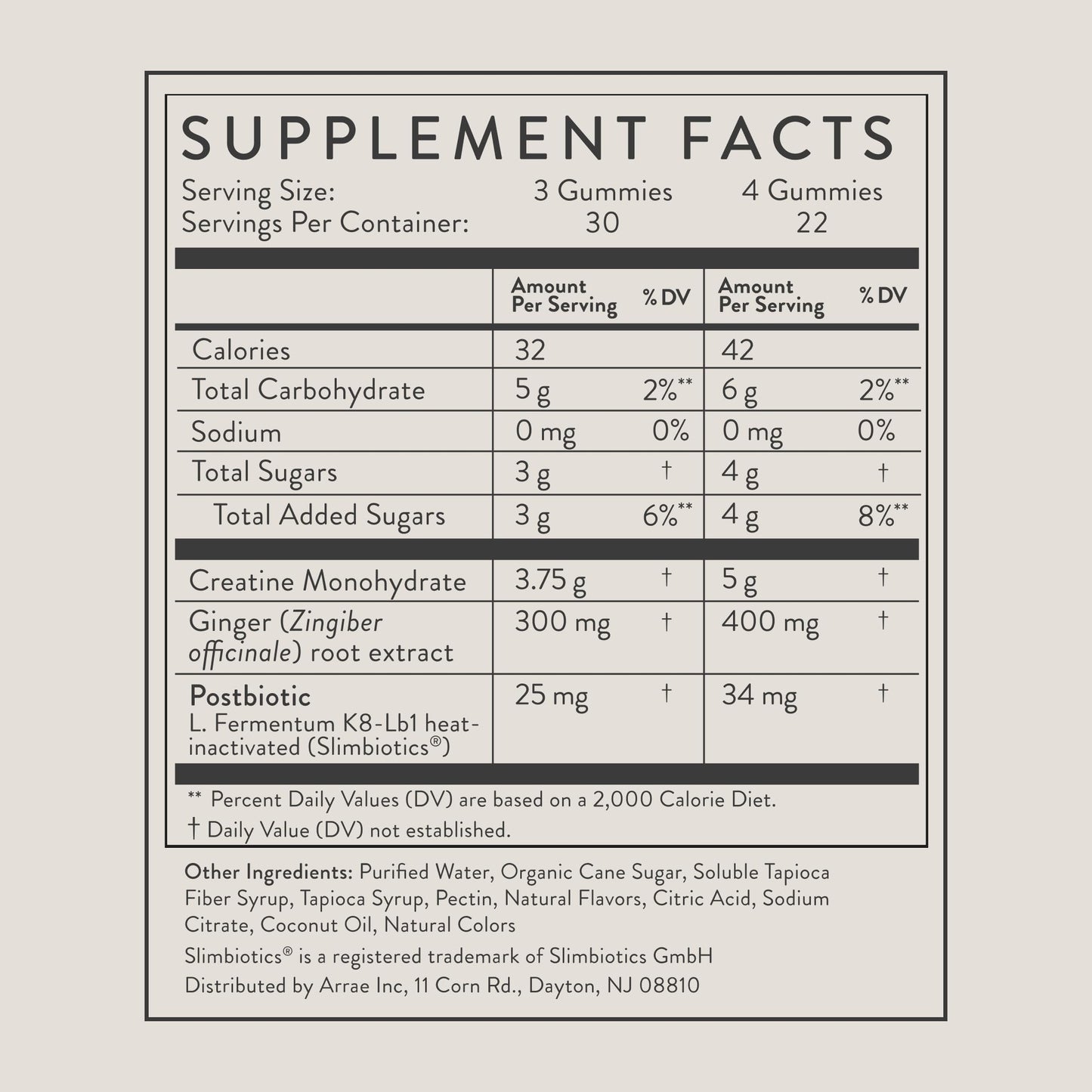 Arrae Tone Gummies Creatine Monohydrate 5g for Women, 270 Count