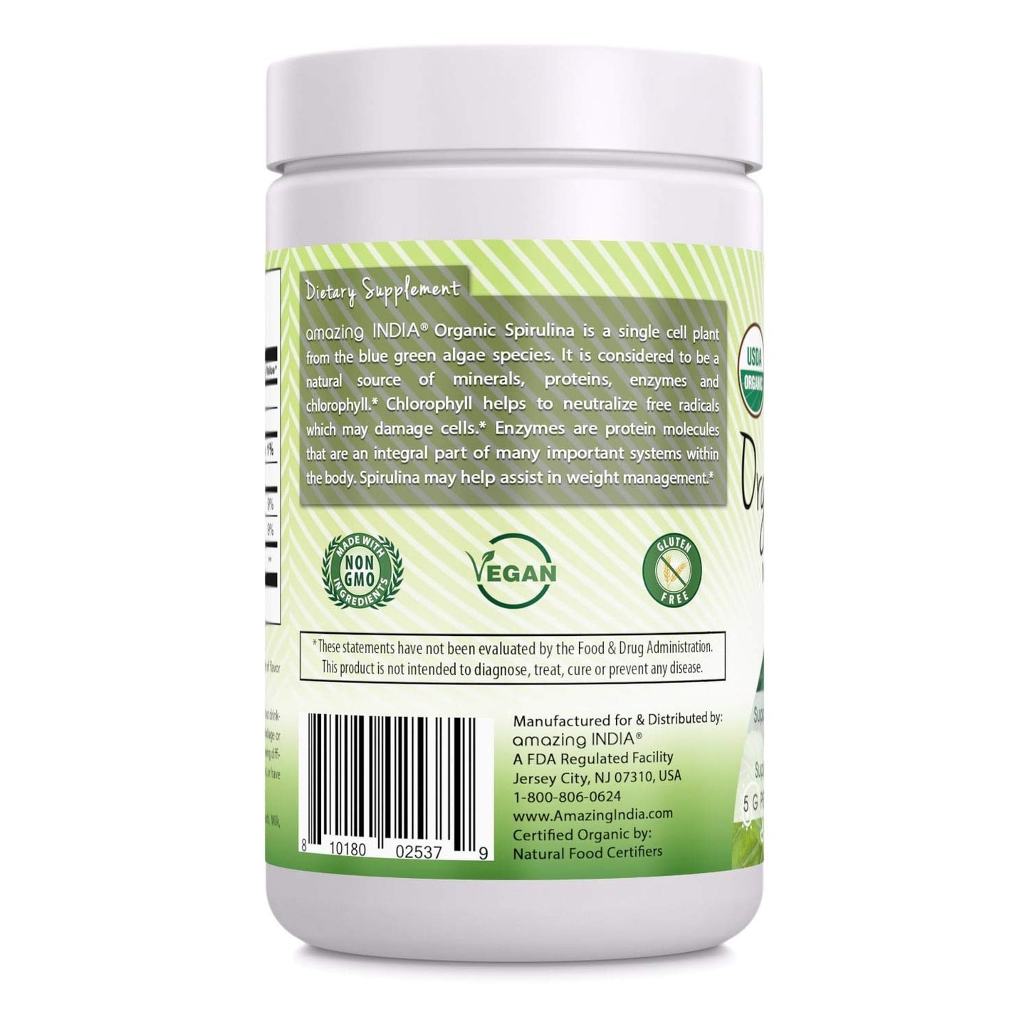 Amazing India Organic Spirulina Powder 1 Pack