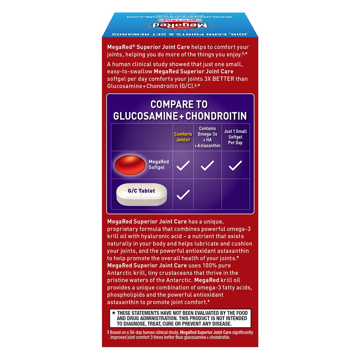 Schiff MegaRed 353mg Omega-3 Krill Oil Joint Care Supplement Softgels 60 Count