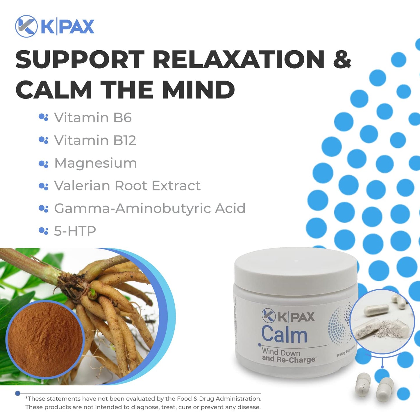 K* PAX Calm Magnesium Glycinate Supplement 1 Capsule
