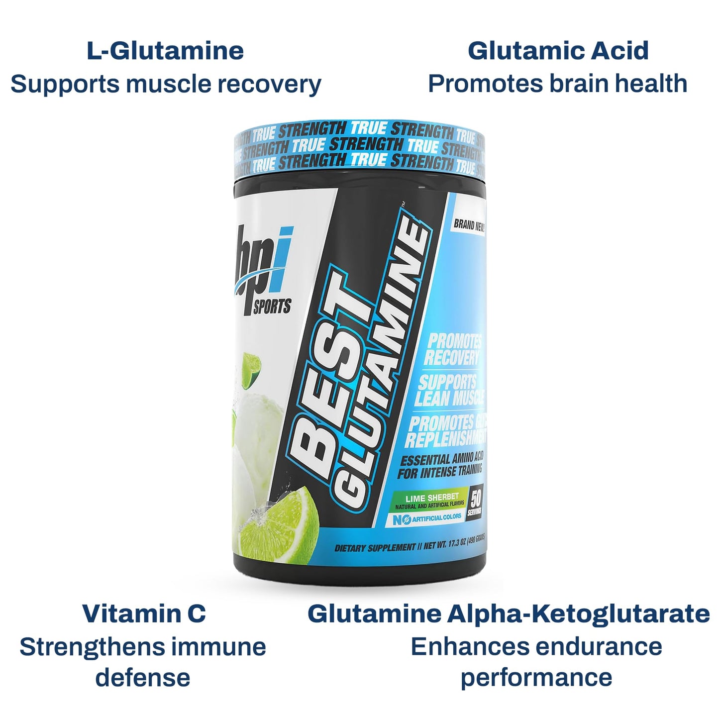 BPI Sports L-Glutamine Powder, 14.1 oz, Gut Health, Muscle Recovery & Immune Support
