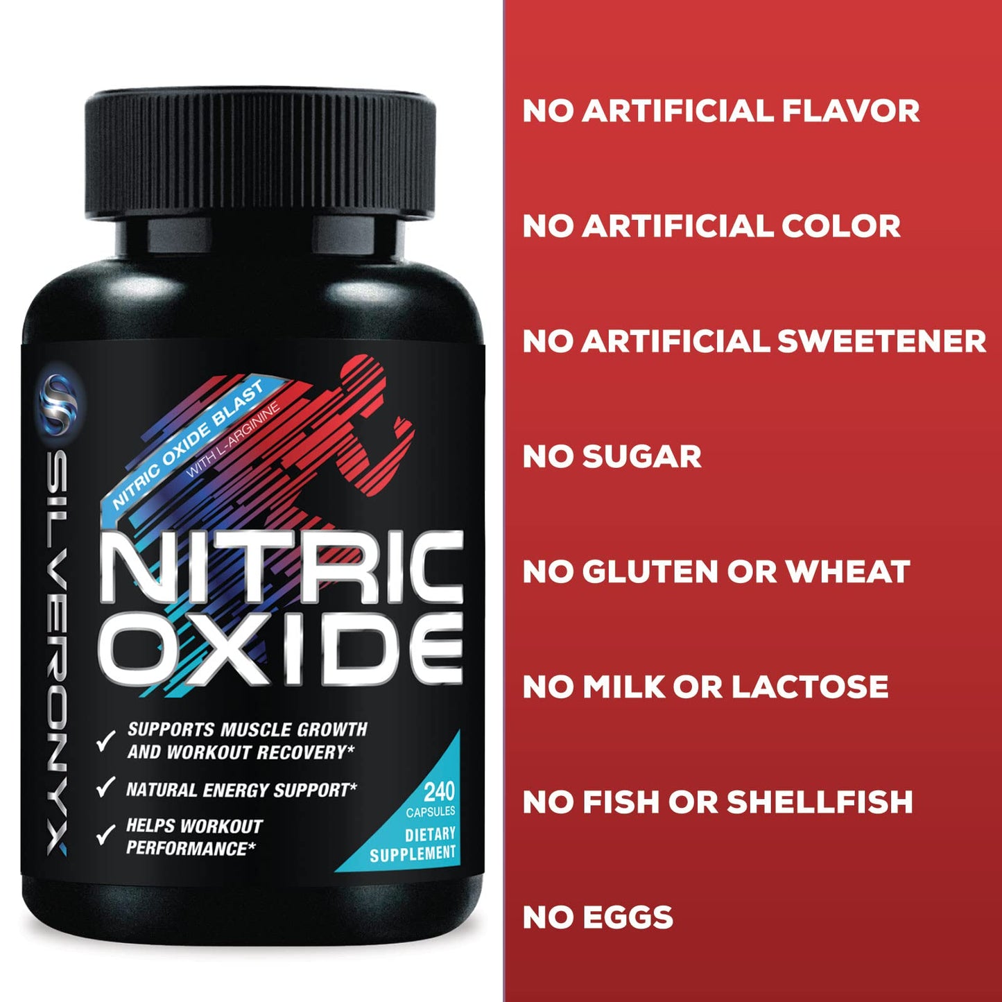 SILVERONYX Nitric Oxide Booster Capsules 240 Capsules