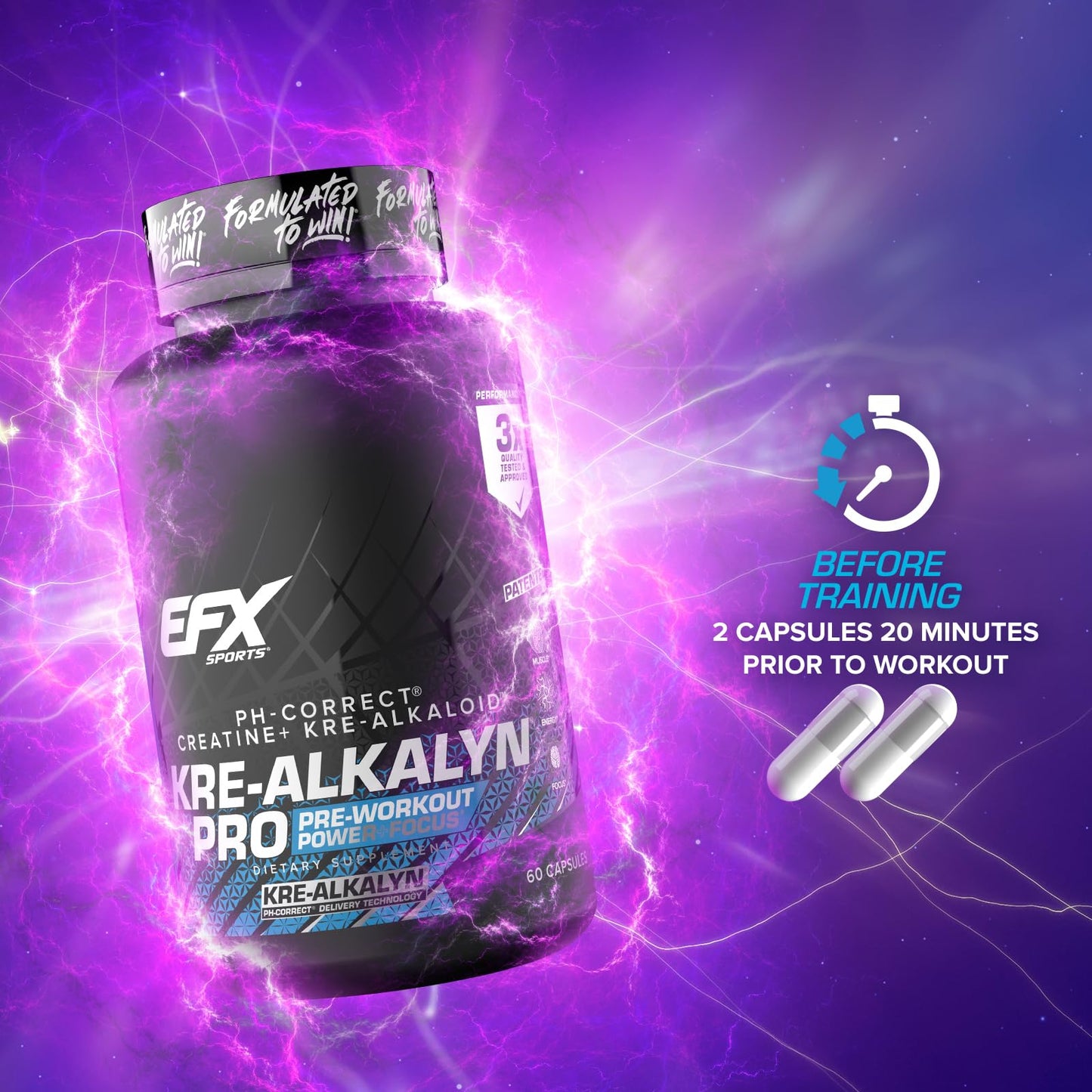 EFX Sports Kre-Alkalyn Pro Capsule, 60 Capsules