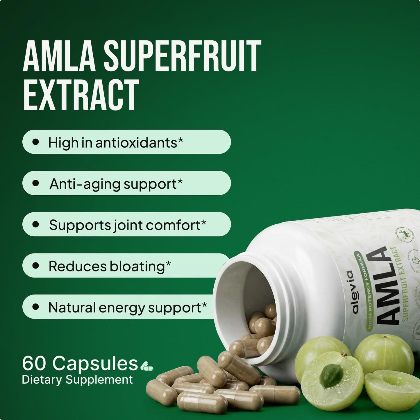 Alevia Amla Superfruit Extract 1000mg, 120 Capsules