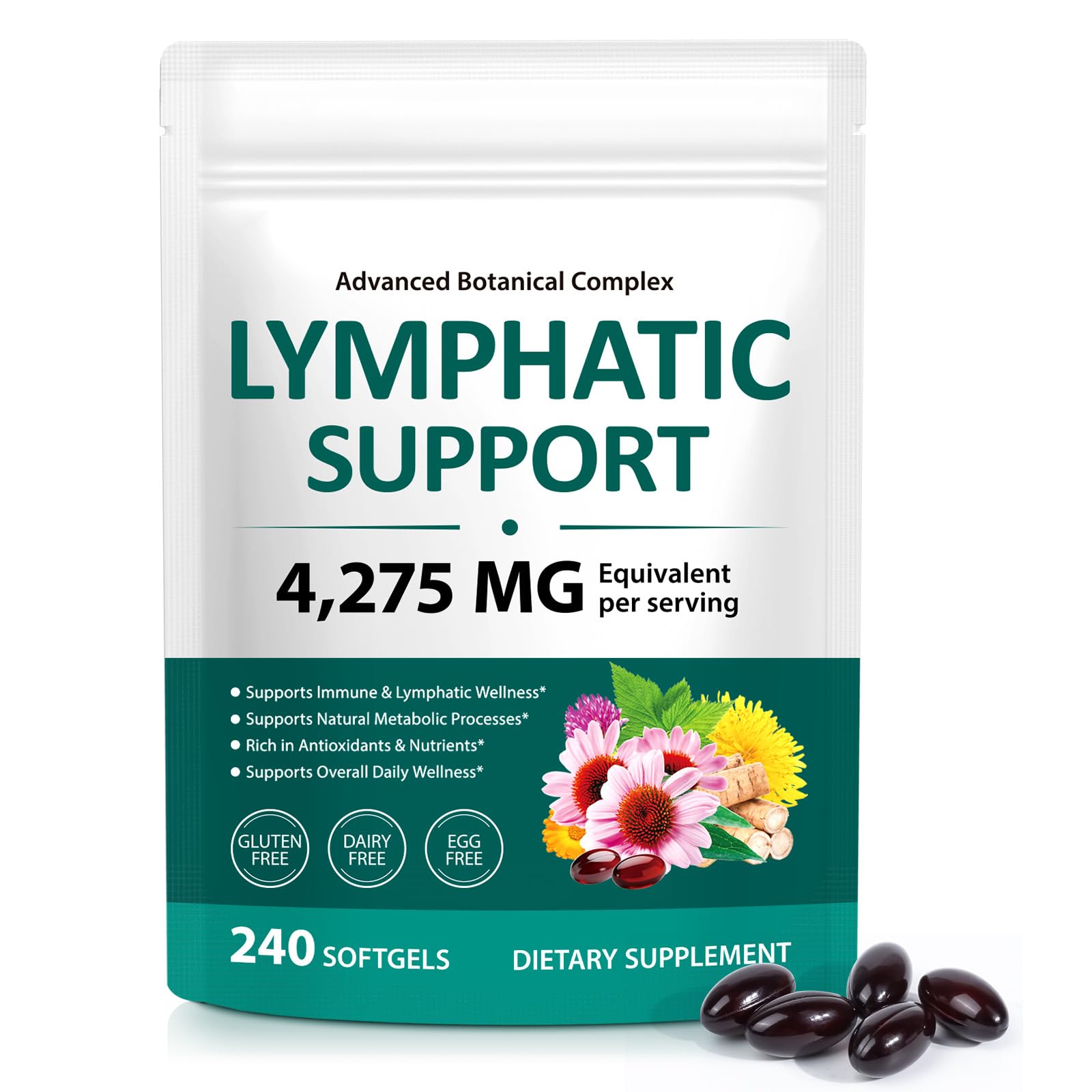 PULLING OIL Lymphatic Drainage Supplements Softgels 240