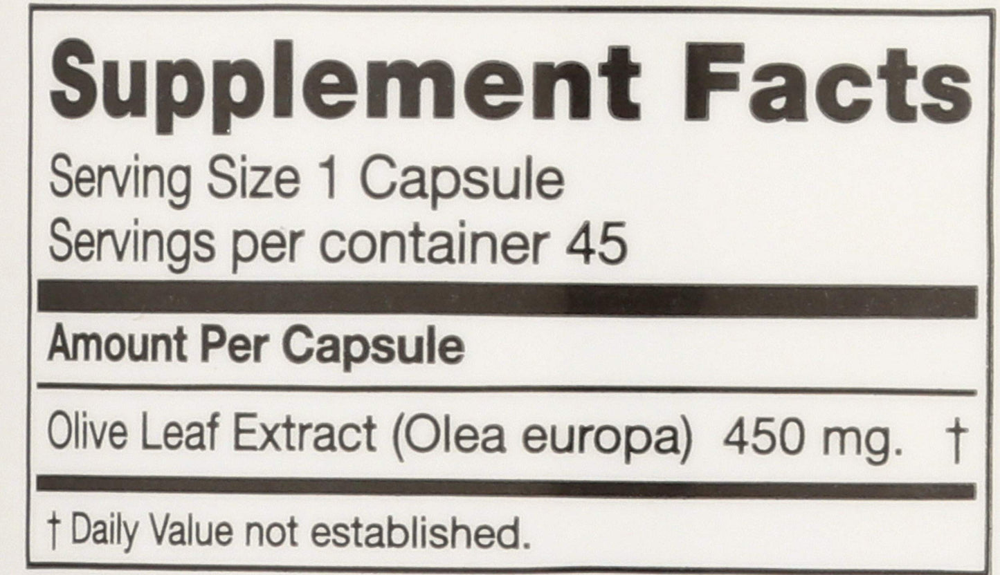 Seagate Olive Leaf Extract 450mg Capsules, 45 Count