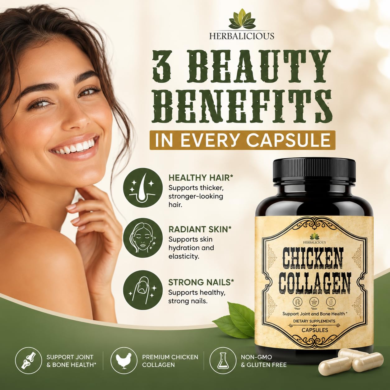 HERBALICIOUS Chicken Collagen 120 Capsules