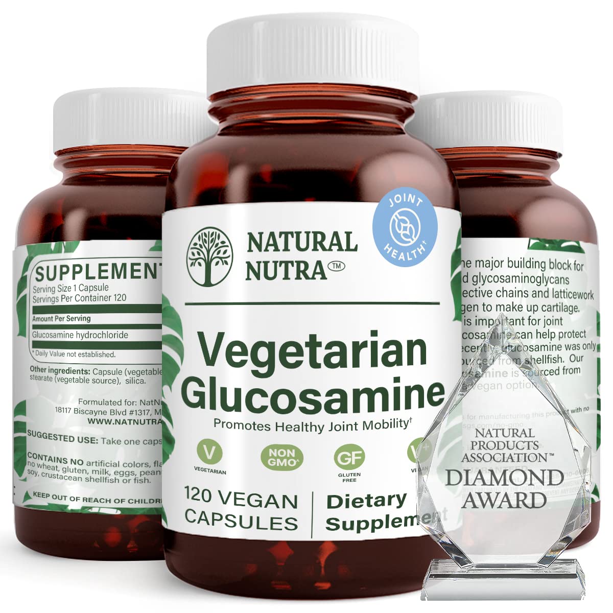 Natural Nutra Glucosamine Hydrochloride Capsules 120 Count