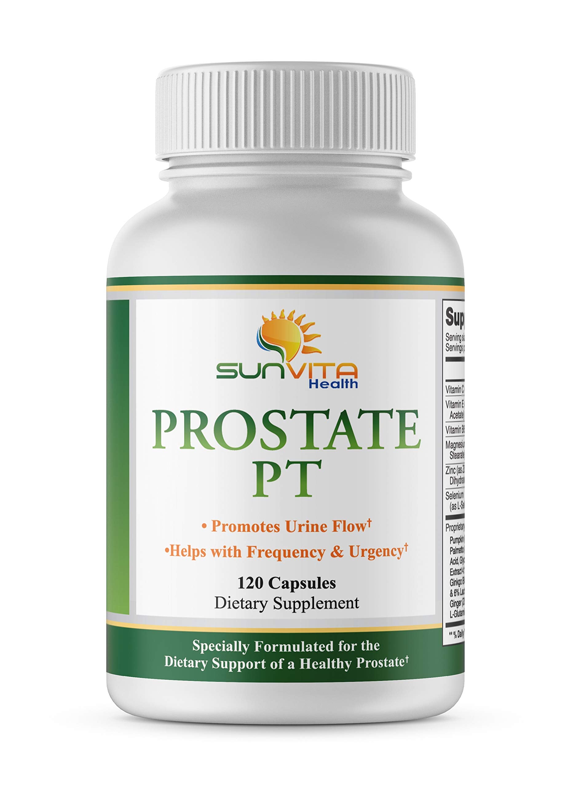SunVita Health Prostate Formula Helps with Frequency and Urgency, 120 Capsules