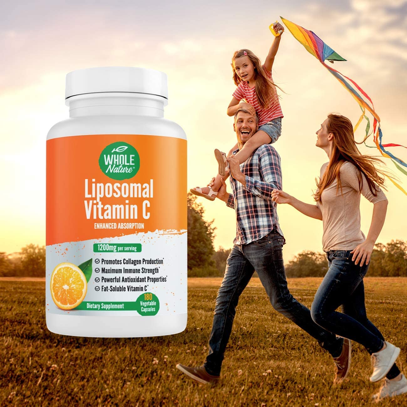 Whole Nature Liposomal Vitamin C Capsule 1200 mg, 180 Capsules