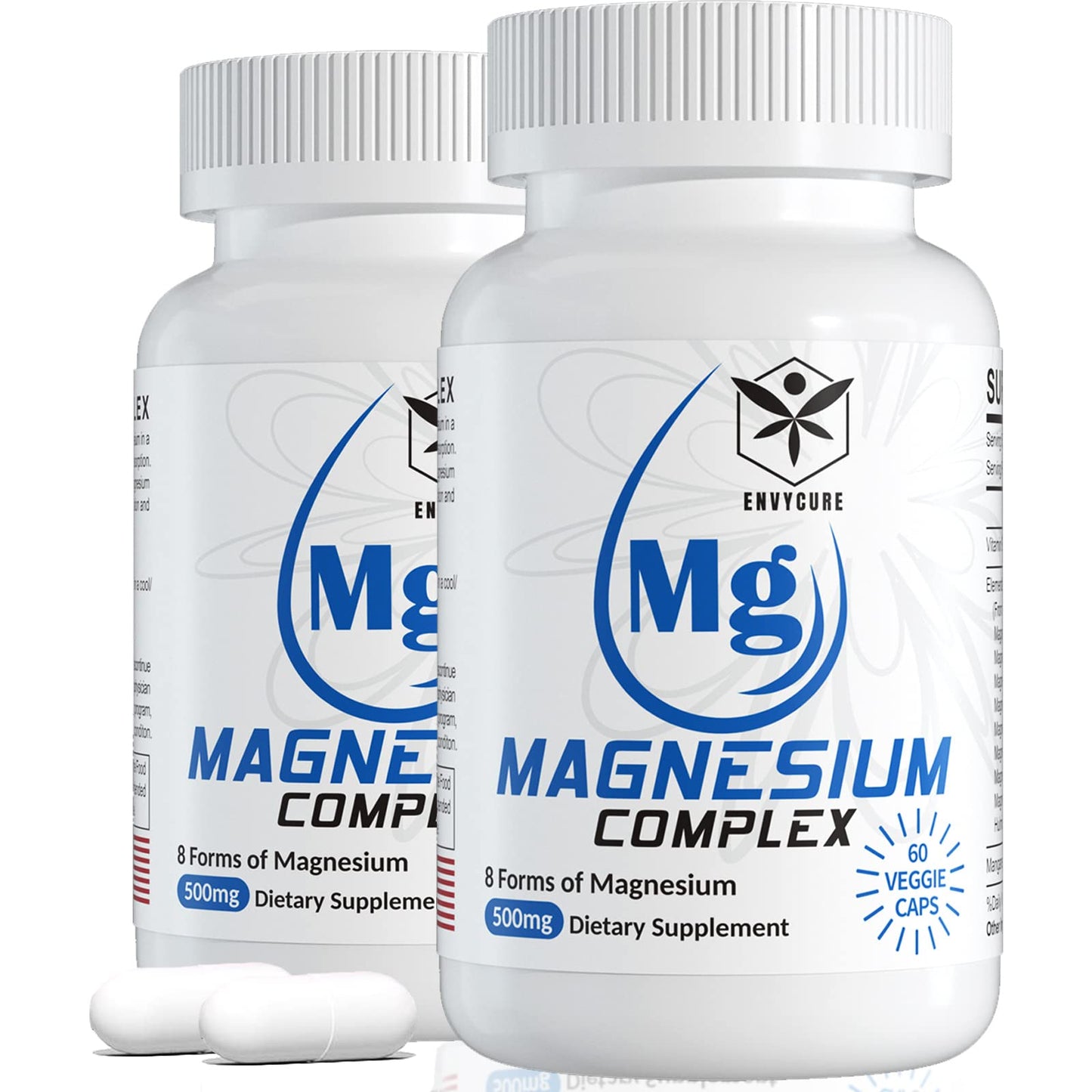 EnvyCure Magnesium Complex Capsule 8 Forms - 500mg for Adults, 120 Count