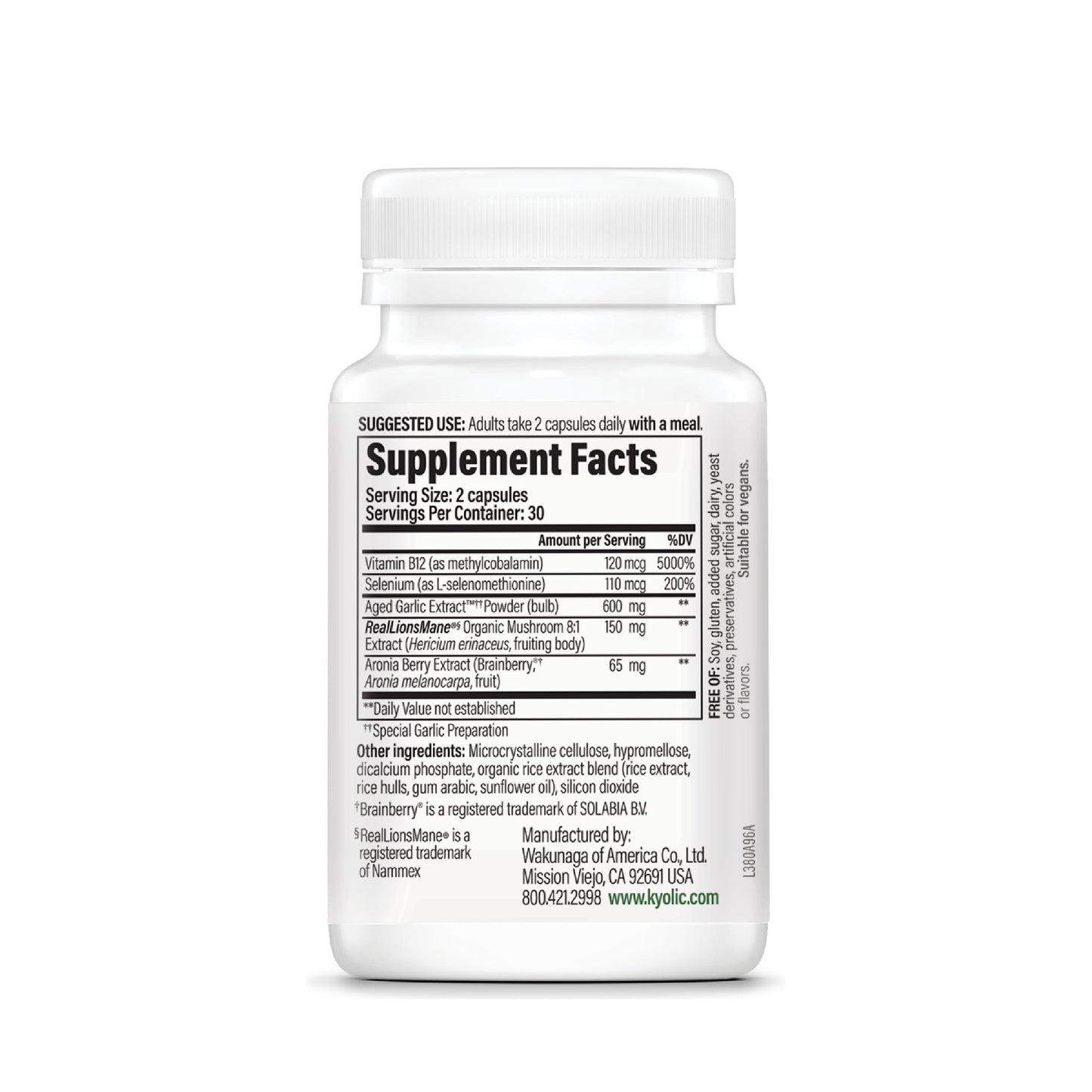 Kyolic Specialty Series Smart Mushrooms+ 60 Capsules