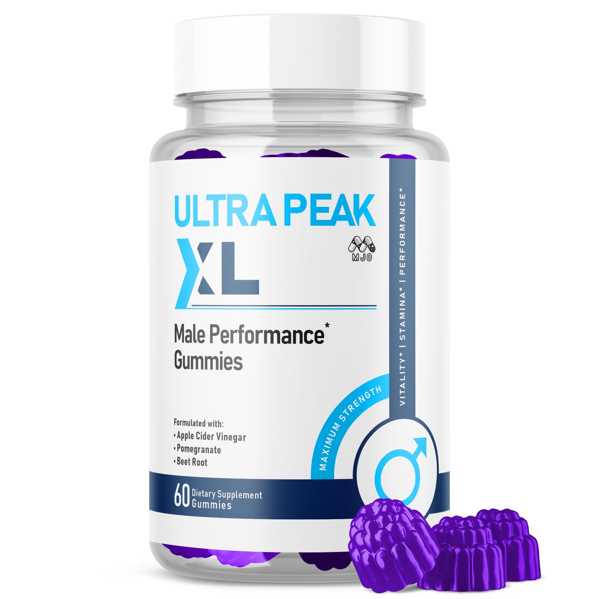 MJO Ultra Peak XL Gummies for Men, 60 Gummies