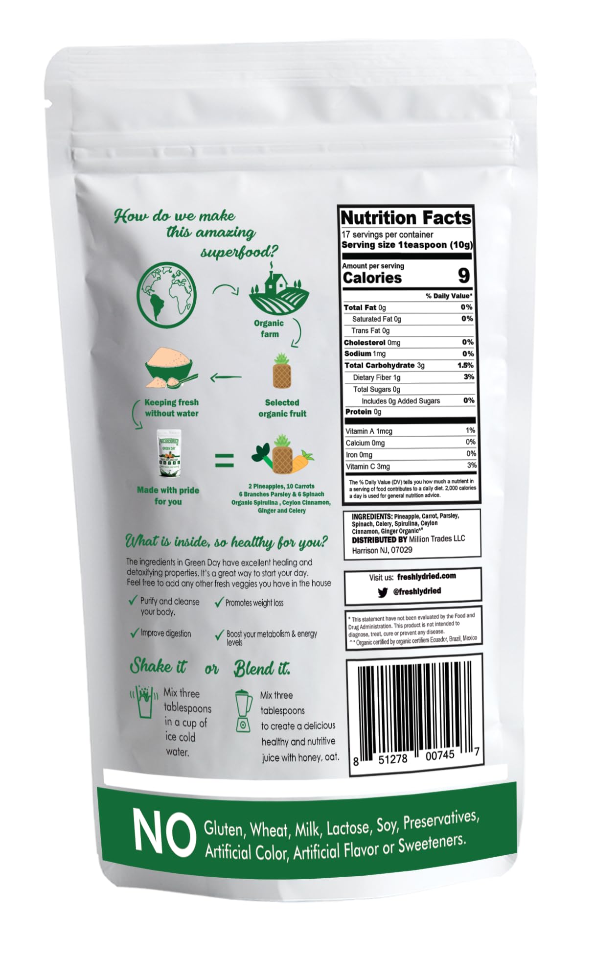 Freshlydried Green Day Powder 6 Ounce