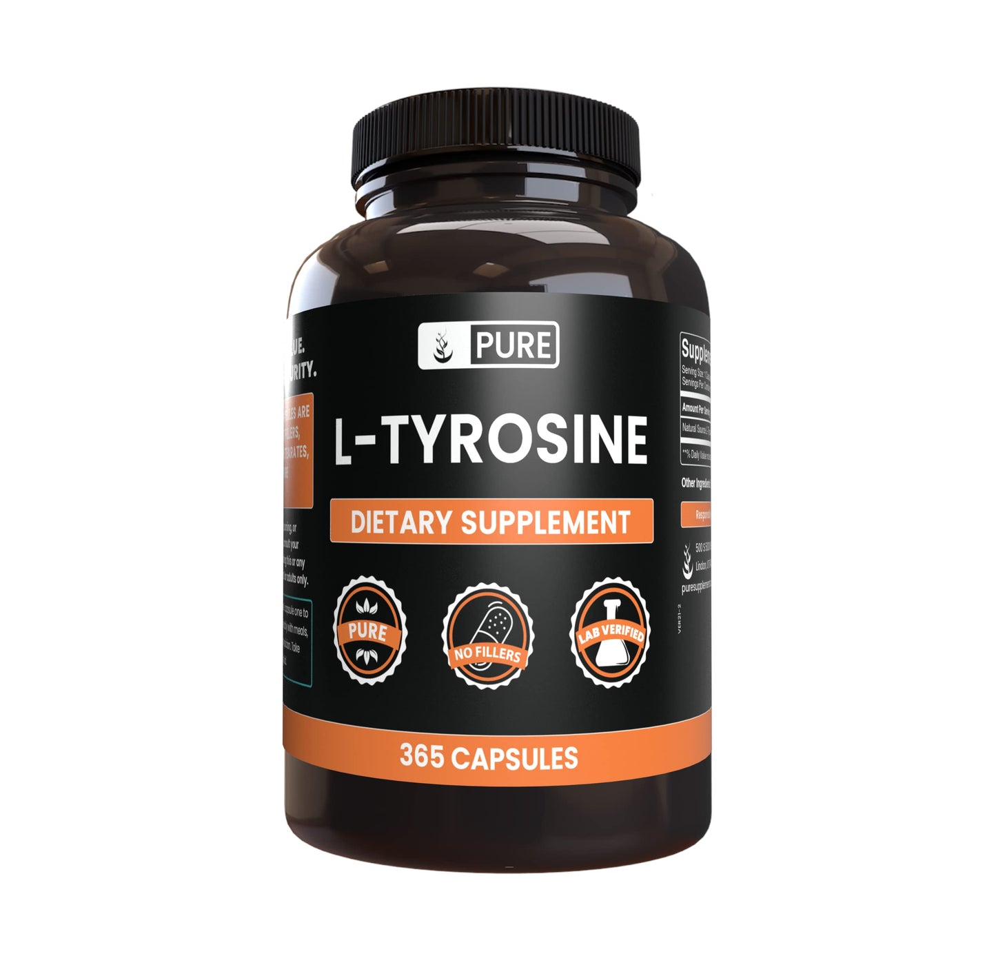 PURE ORIGINAL INGREDIENTS L-Tyrosine and Magnesium Citrate Bundle, Capsules, 2-Pack