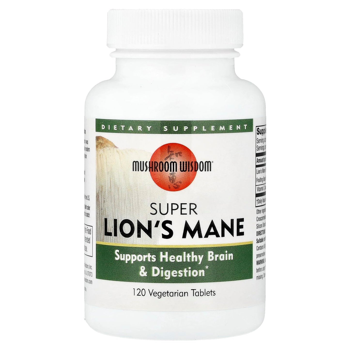Mushroom Matrix Mushroom Wisdom Super Extract Lion's Mane Vegetarian Tablet, 120 Count