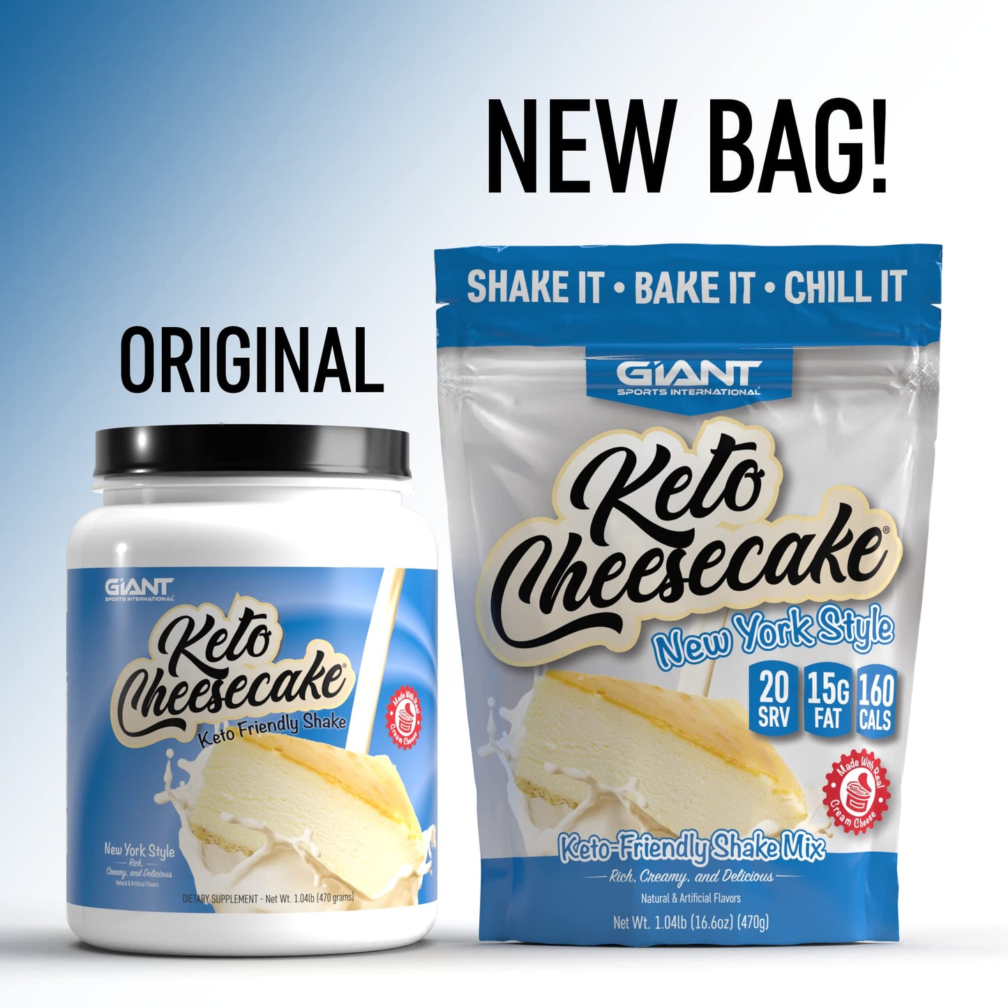 Giant Sports International Keto Cheesecake Shake Mix Powder 16.64 Ounce