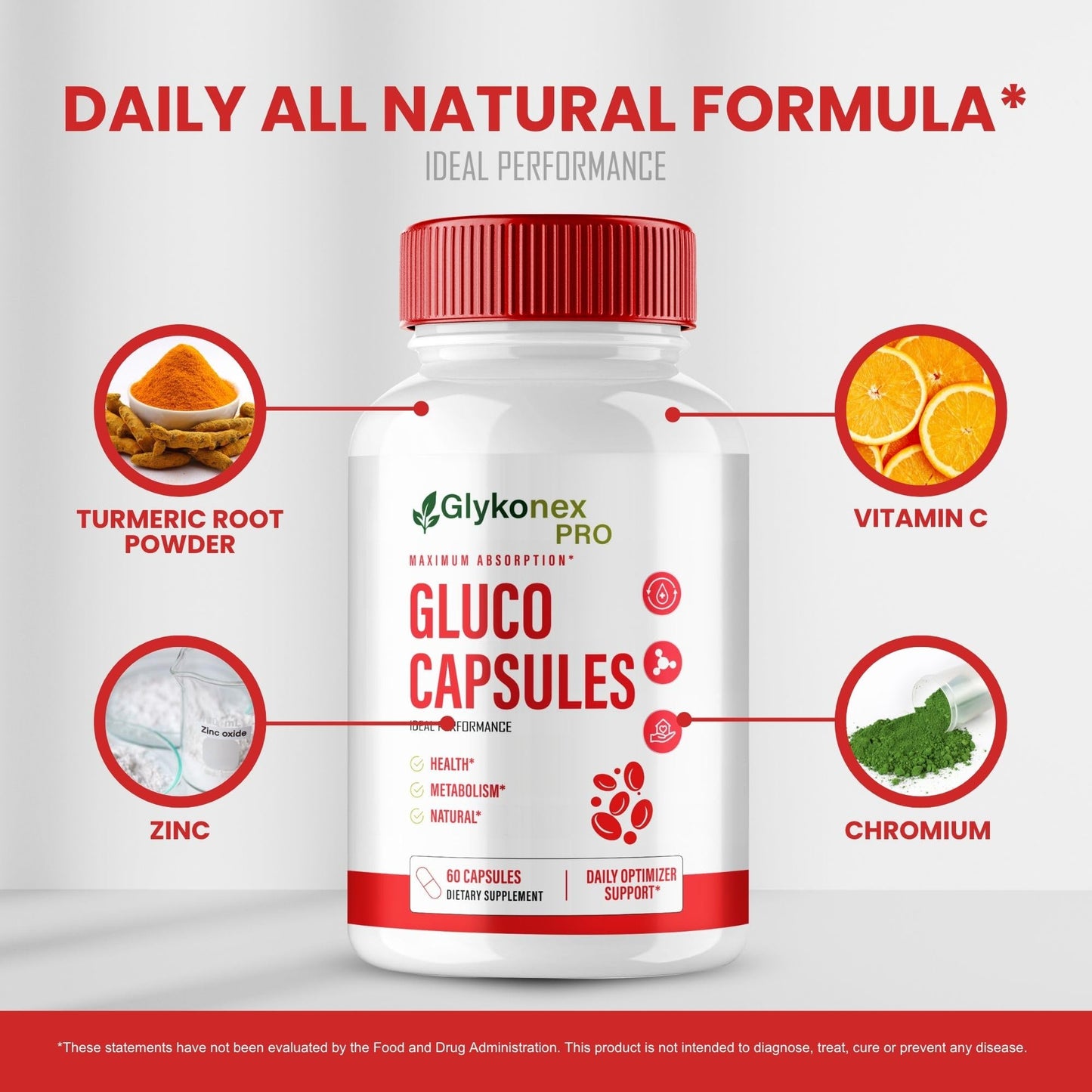 IDEAL PERFORMANCE Glykonex Capsules, 180 Count