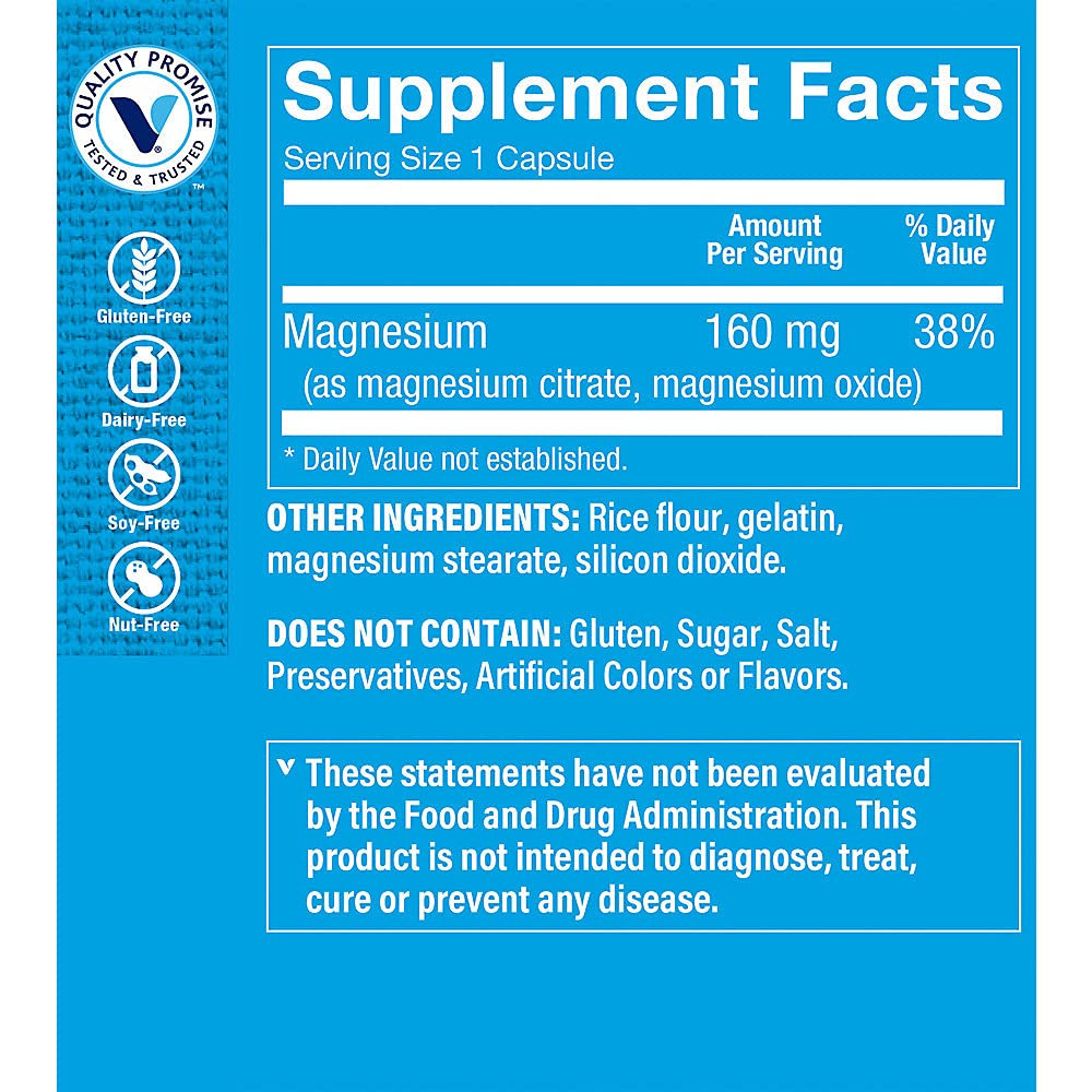 The Vitamin Shoppe Magnesium Citrate 160 mg Capsules 300 Count