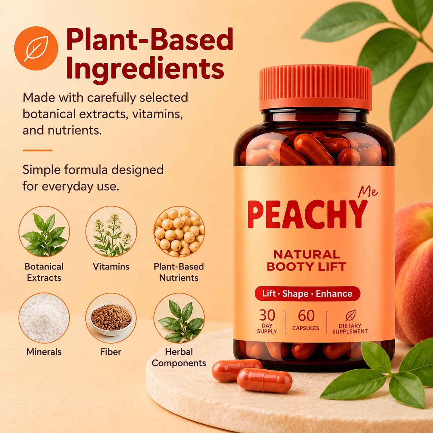 A Better You Peachy Me Curvy Support Capsules 60 Count