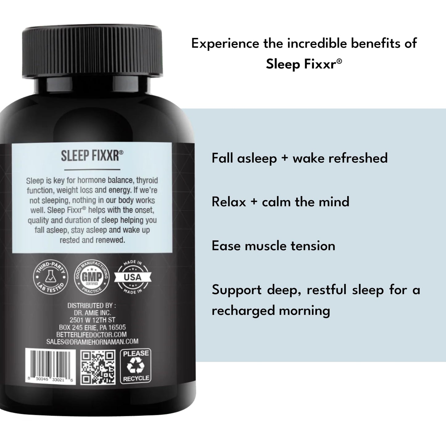 Fixxr Sleep Support by Dr. Amie Capsules 60 Count