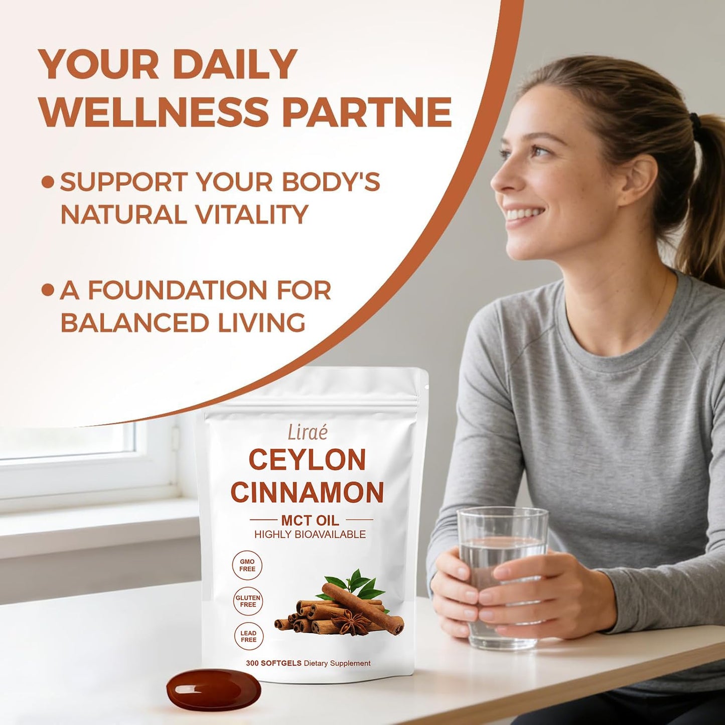 LIRAE Ceylon Cinnamon Softgels, 300 Softgels