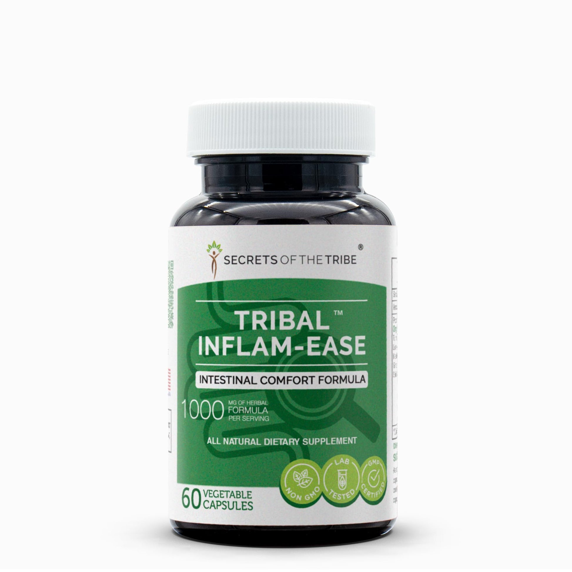 Secrets of the Tribe Tribal Inflam-Ease, Intestinal Comfort Formula, Herbal Supplement Blend Capsule 60 Capsules