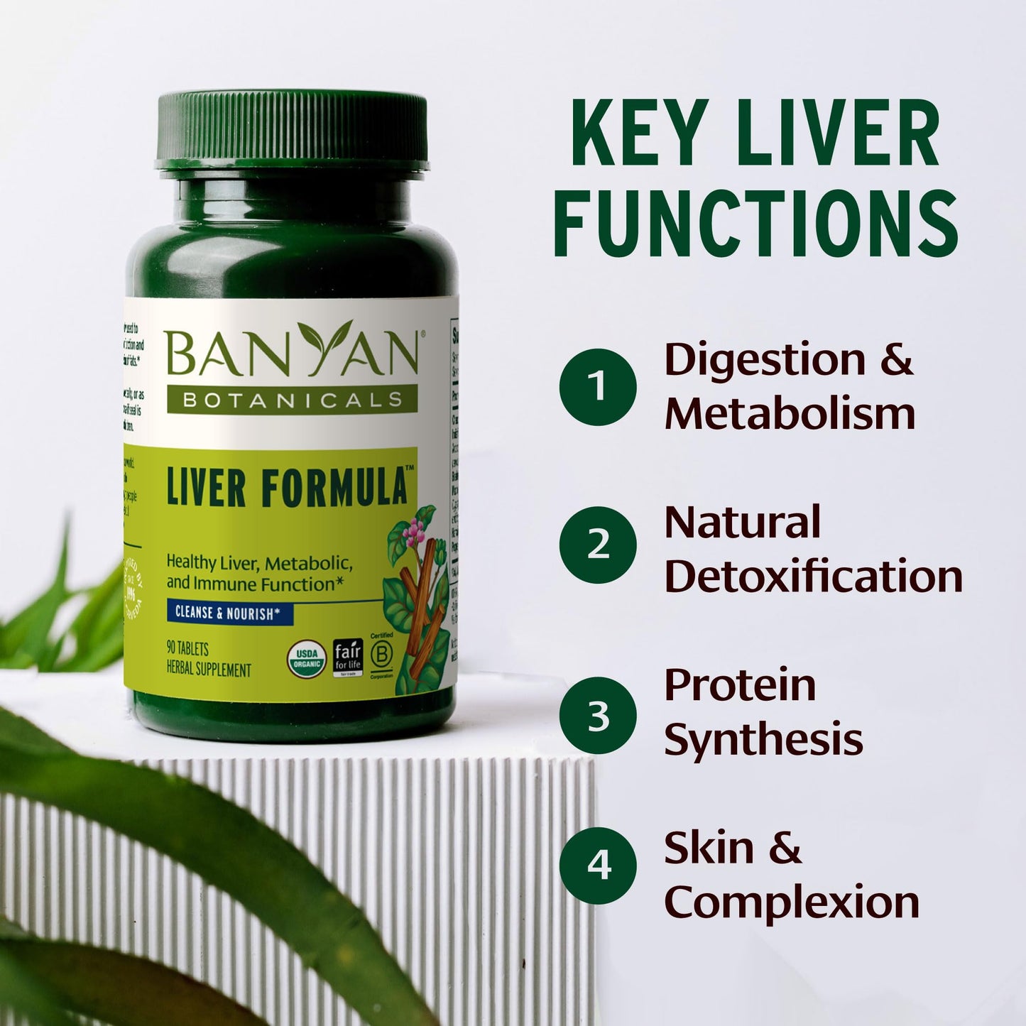 Banyan Botanicals Organic Liver Formula Detox & Gallbladder Support with Guduchi & Punarnava, 90 Tablets