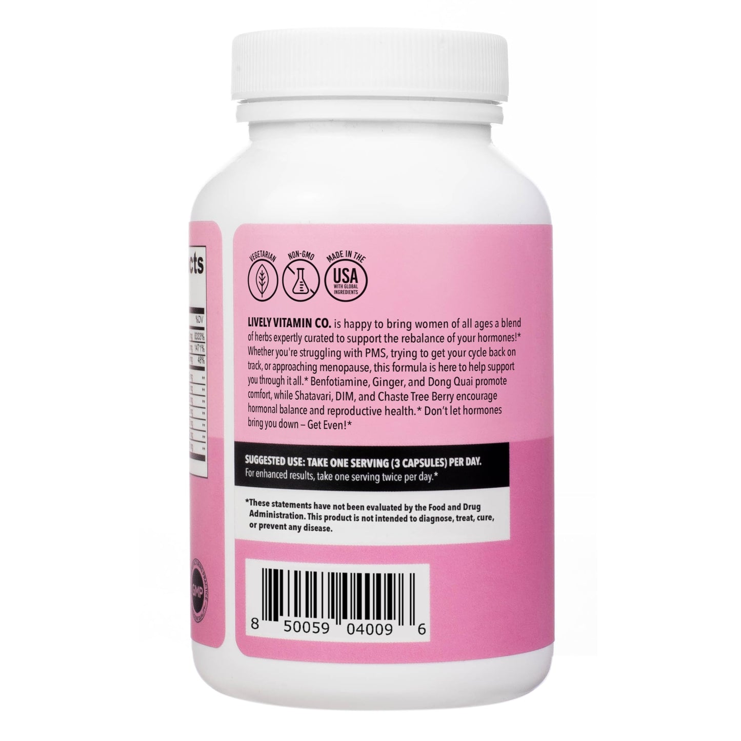 LIVELY VITAMIN CO Get Even Women's Hormonal Balance Blend Capsules 90 Count