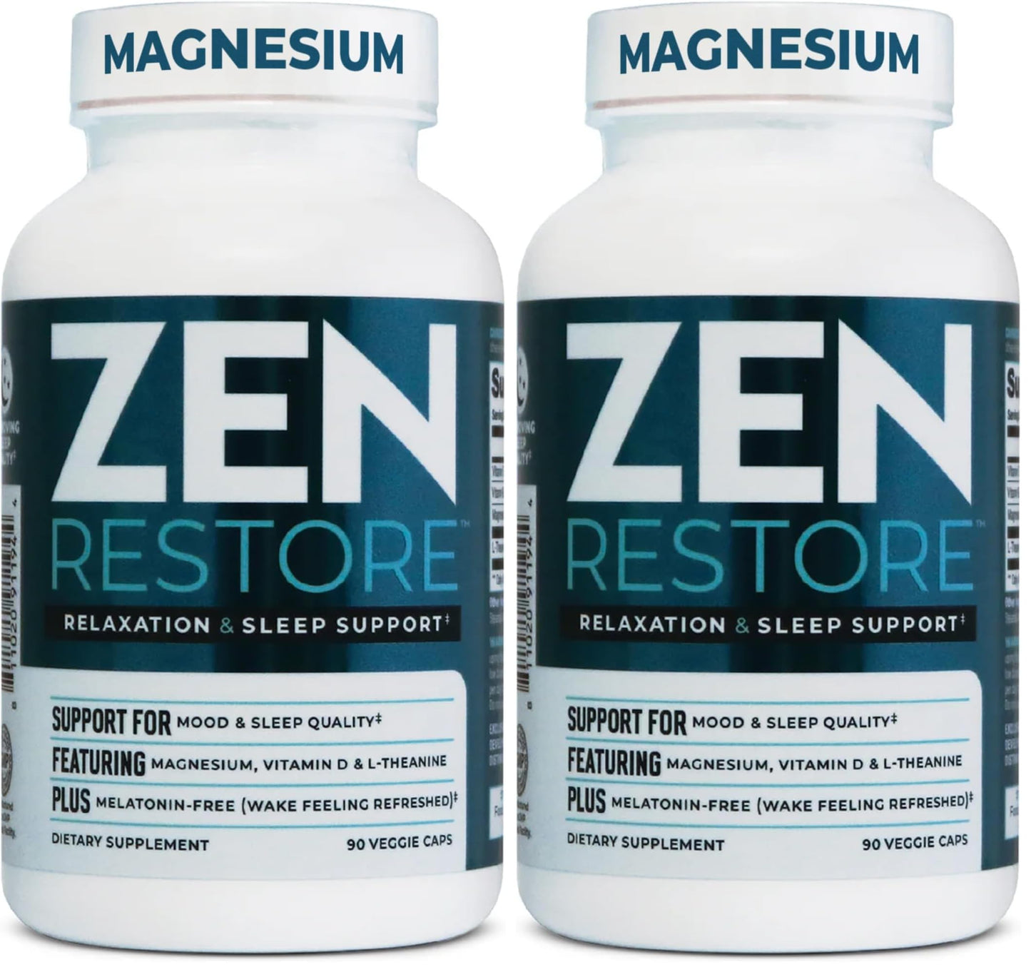 Nutrology Zen Restore 400mg Magnesium Malate, Vitamin D3 & L-Theanine, Supports Sleep, Muscle Recovery & Adrenal Wellness, Magnesium Supplement for Men and Women, Capsule, 180