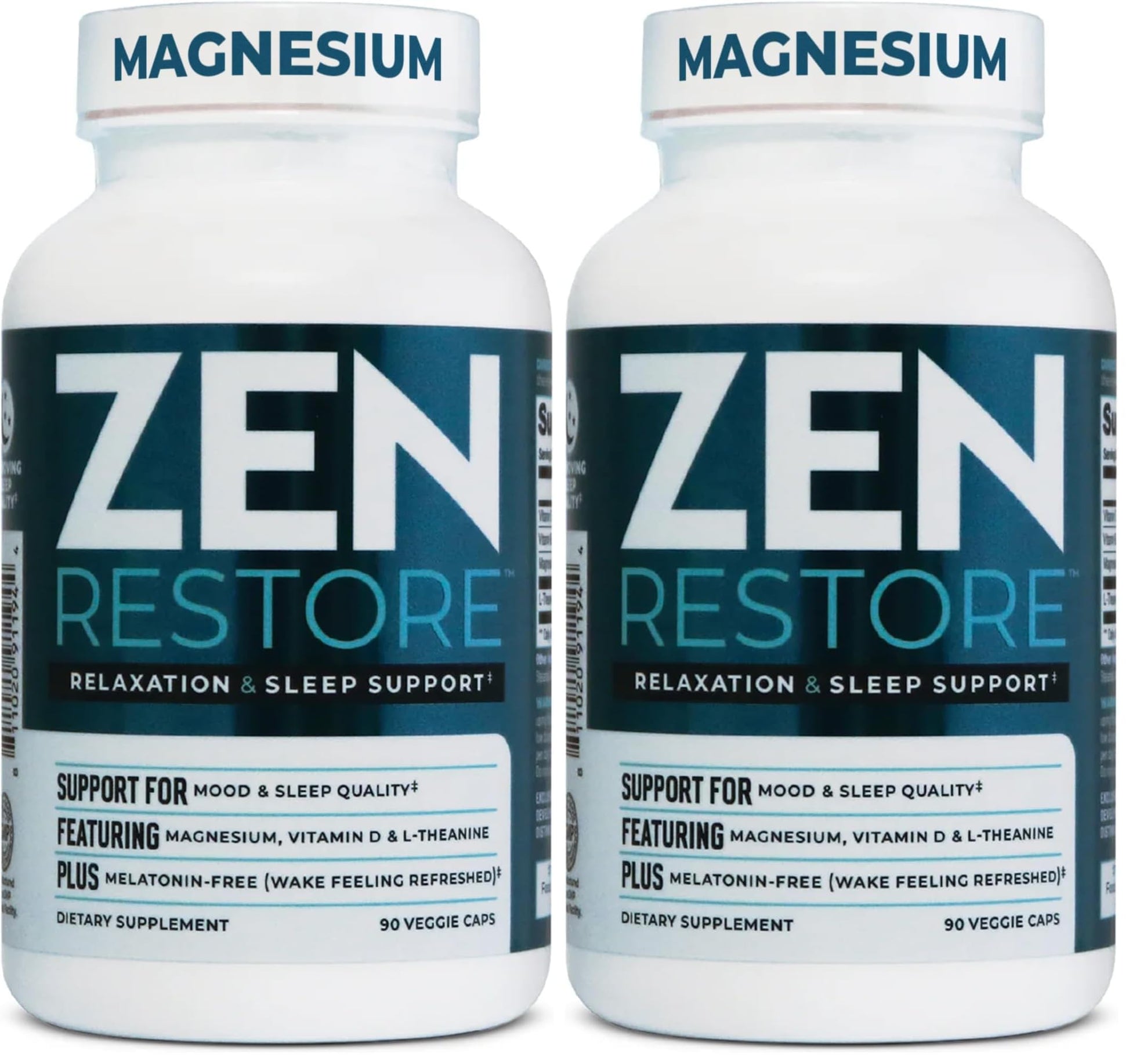 Nutrology Zen Restore 400mg Magnesium Malate, Vitamin D3 & L-Theanine, Supports Sleep, Muscle Recovery & Adrenal Wellness, Magnesium Supplement for Men and Women, Capsule, 180