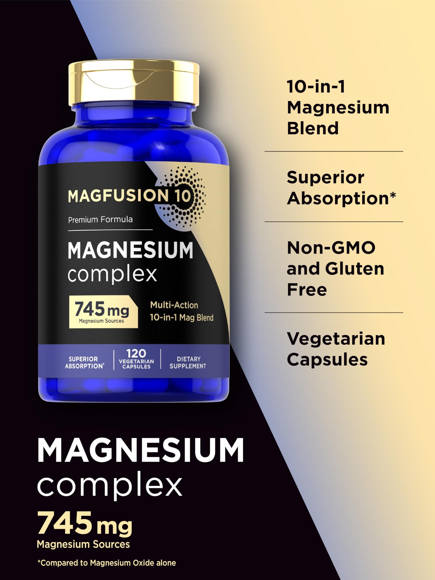 Magfusion-10 Magnesium Complex Supplement 745mg, 120 Capsules
