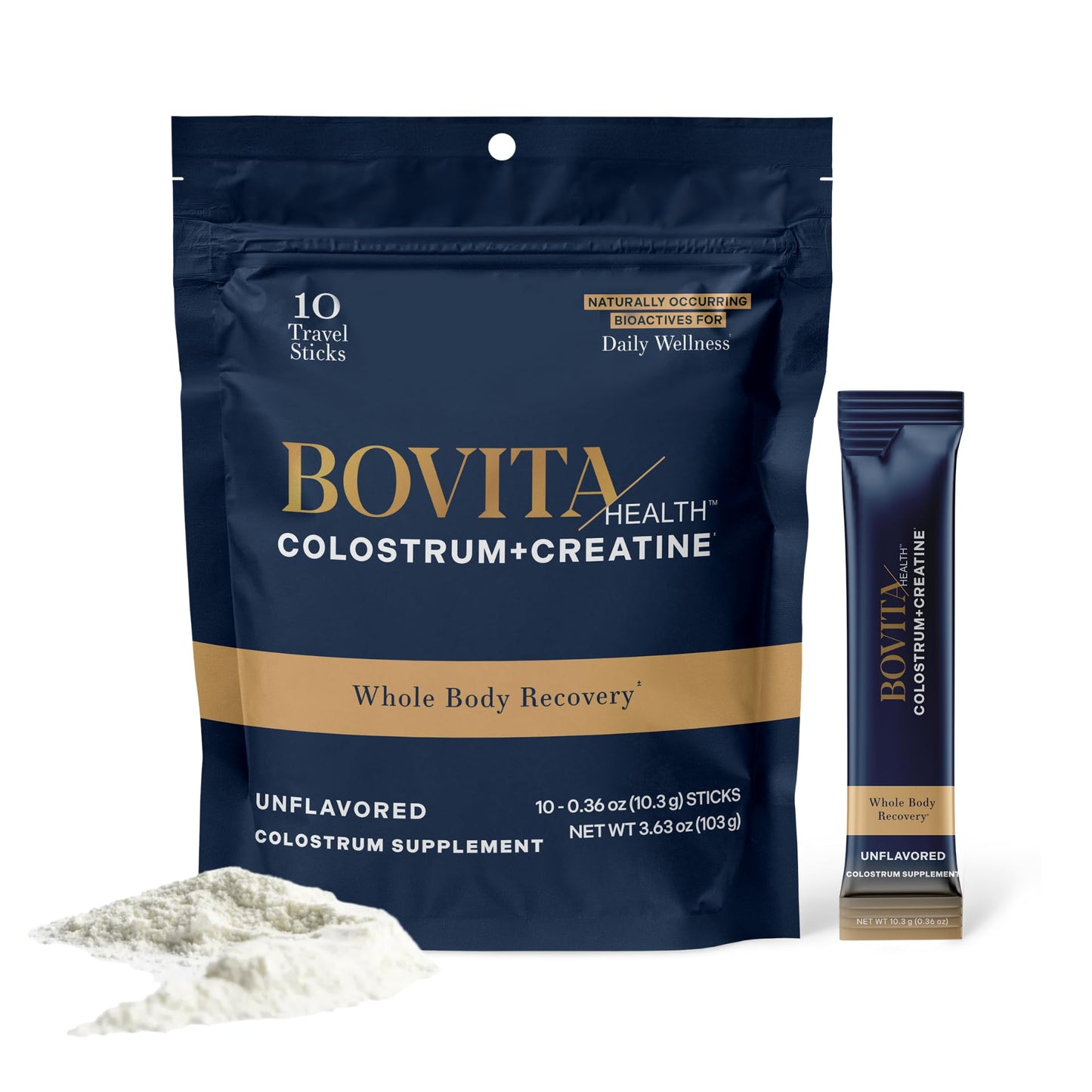 Bovita Health Colostrum + Creatine Powder, Unflavored, 3.7 Ounce