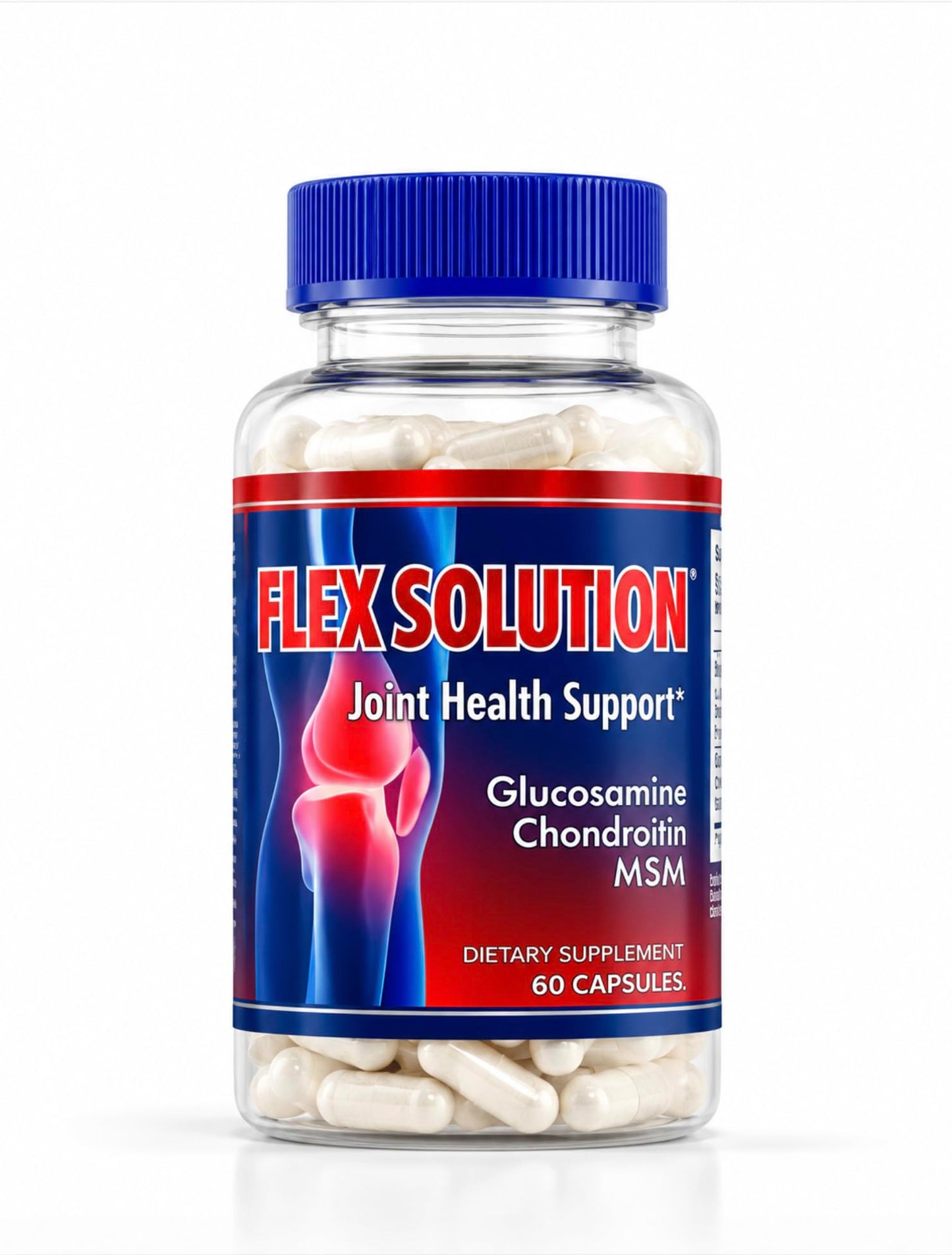 Generic Flex Solution Pain Muscle Joint Relief Bones Support, 60 Capsules
