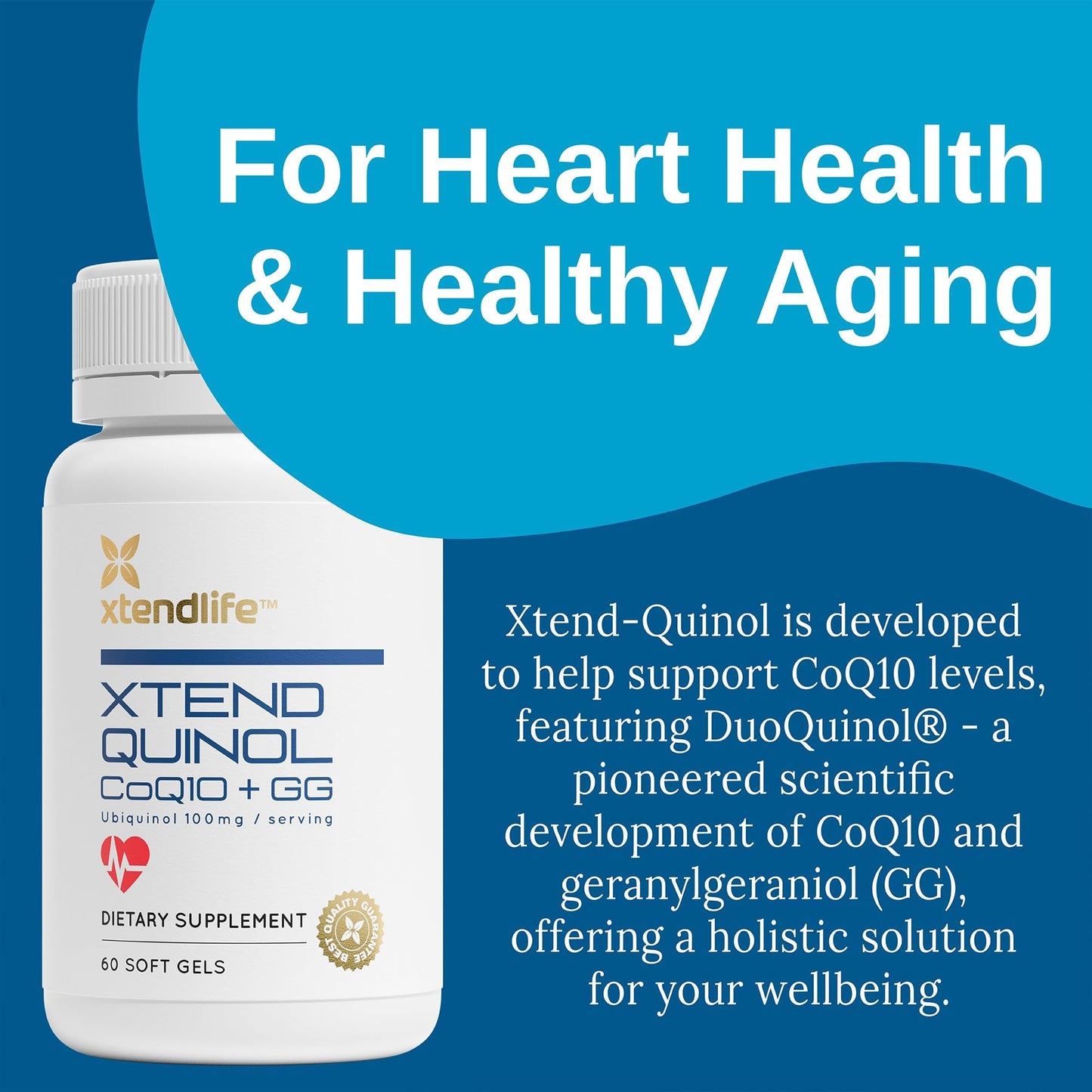 Xtendlife Xtend-Quinol Ubiquinol CoQ10 Supplement Softgels 60