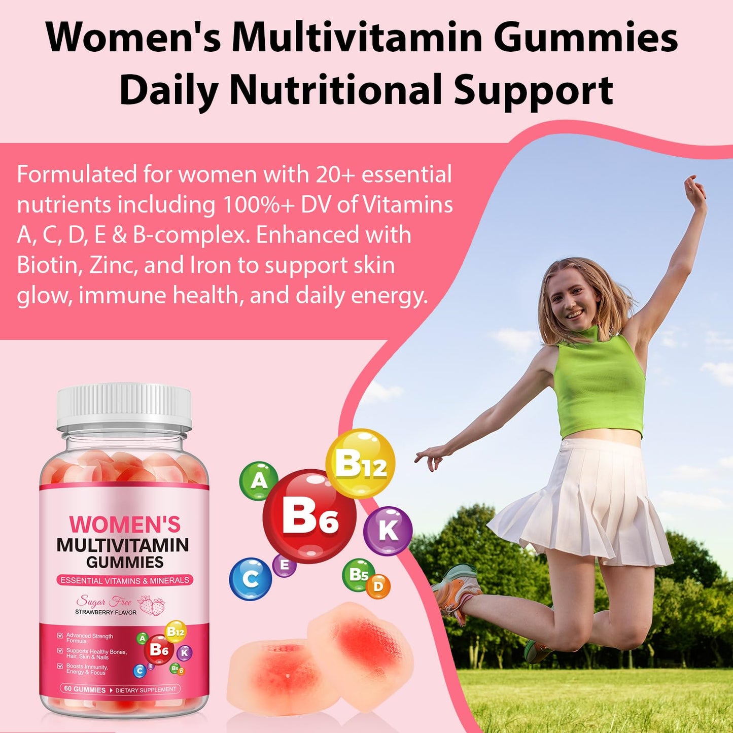 DCTTVHVD Multivitamin Gummies for Women, 60 Gummies