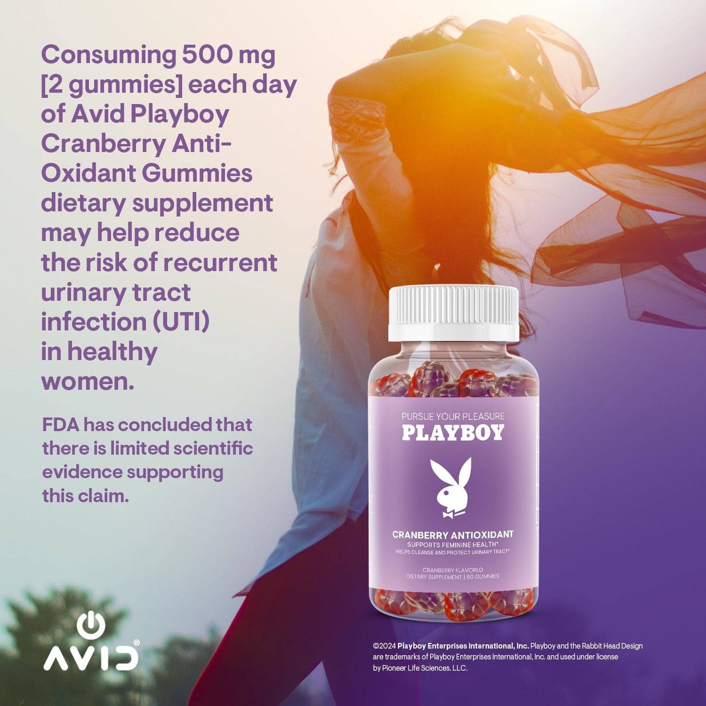 Avid Feminine Health Cranberry Antioxidant Gummies for Women, 60 Count