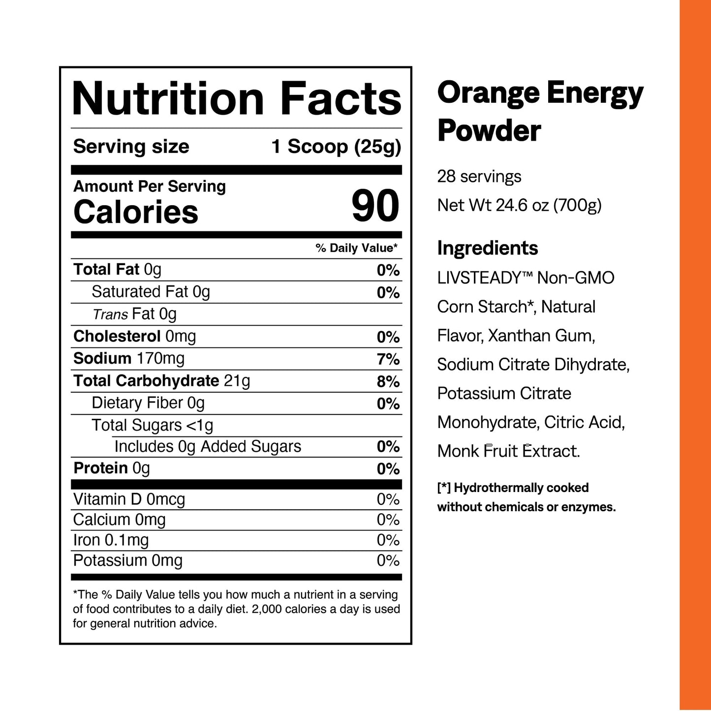 UCAN Energy Powder Tropical Orange, 28 Servings
