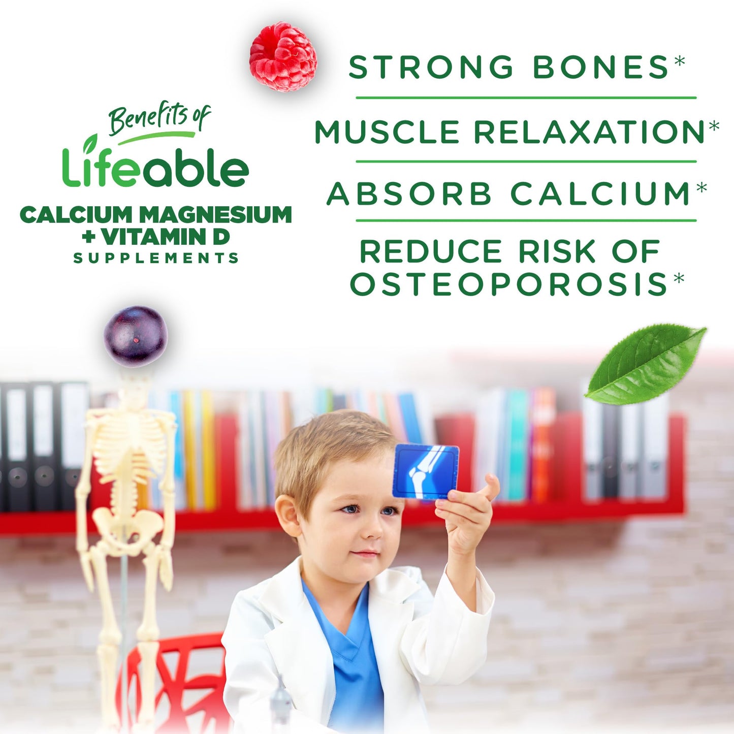 Lifeable Kids Calcium Magnesium Zinc Gummies, 1 Pack