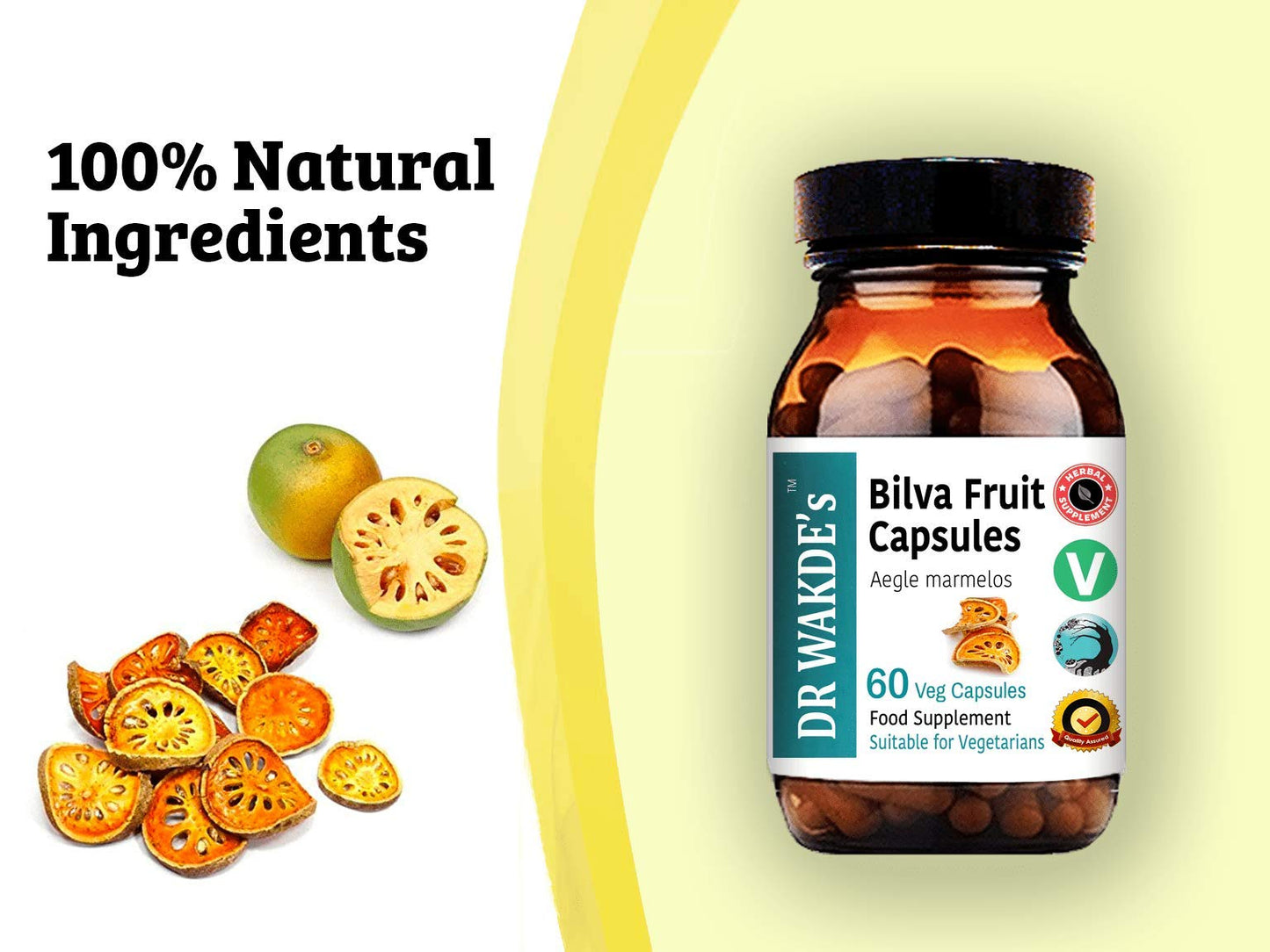 DR WAKDE's Bilva Fruit Capsules, 60 Veg Caps